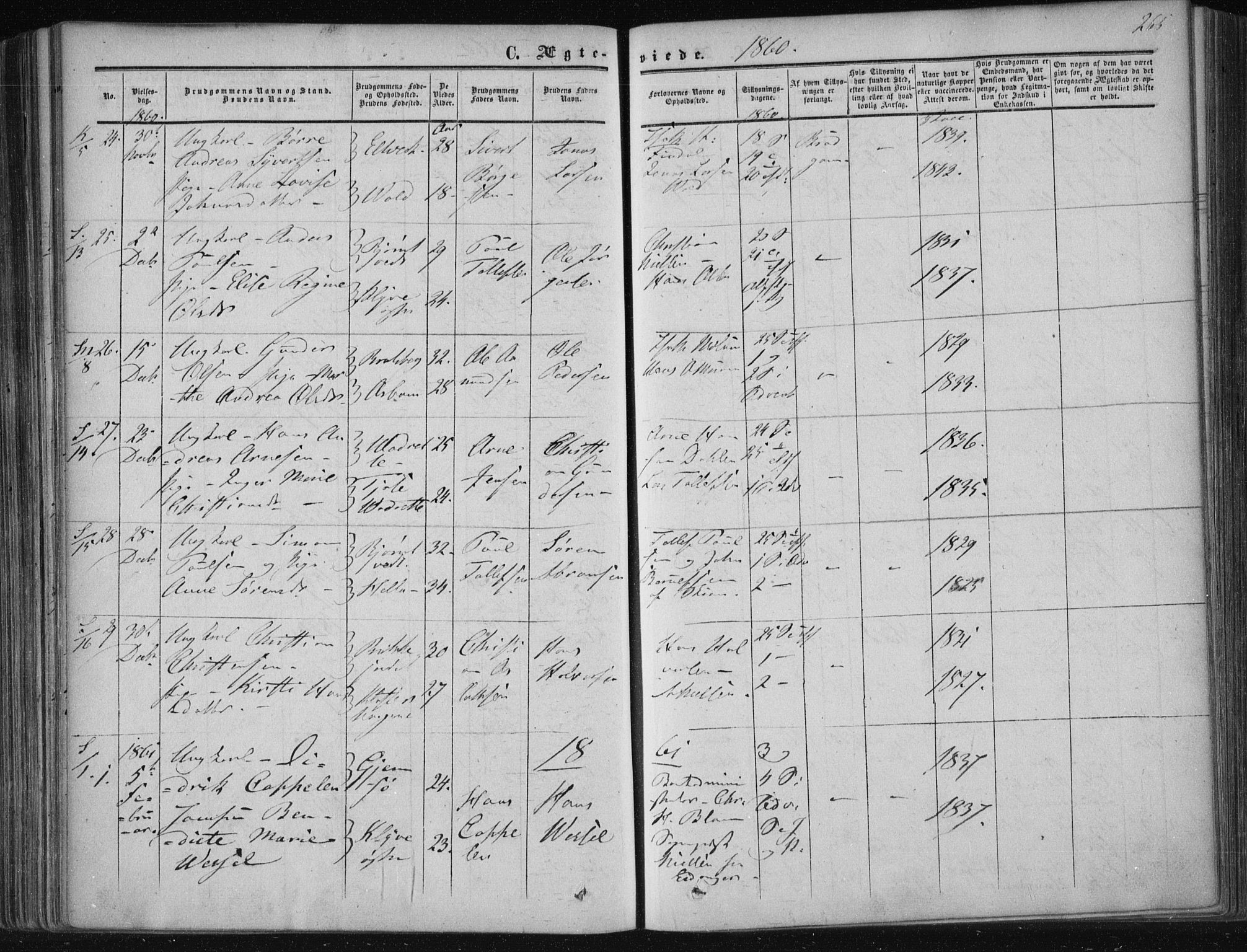 Solum kirkebøker, SAKO/A-306/F/Fa/L0007: Parish register (official) no. I 7, 1856-1864, p. 265