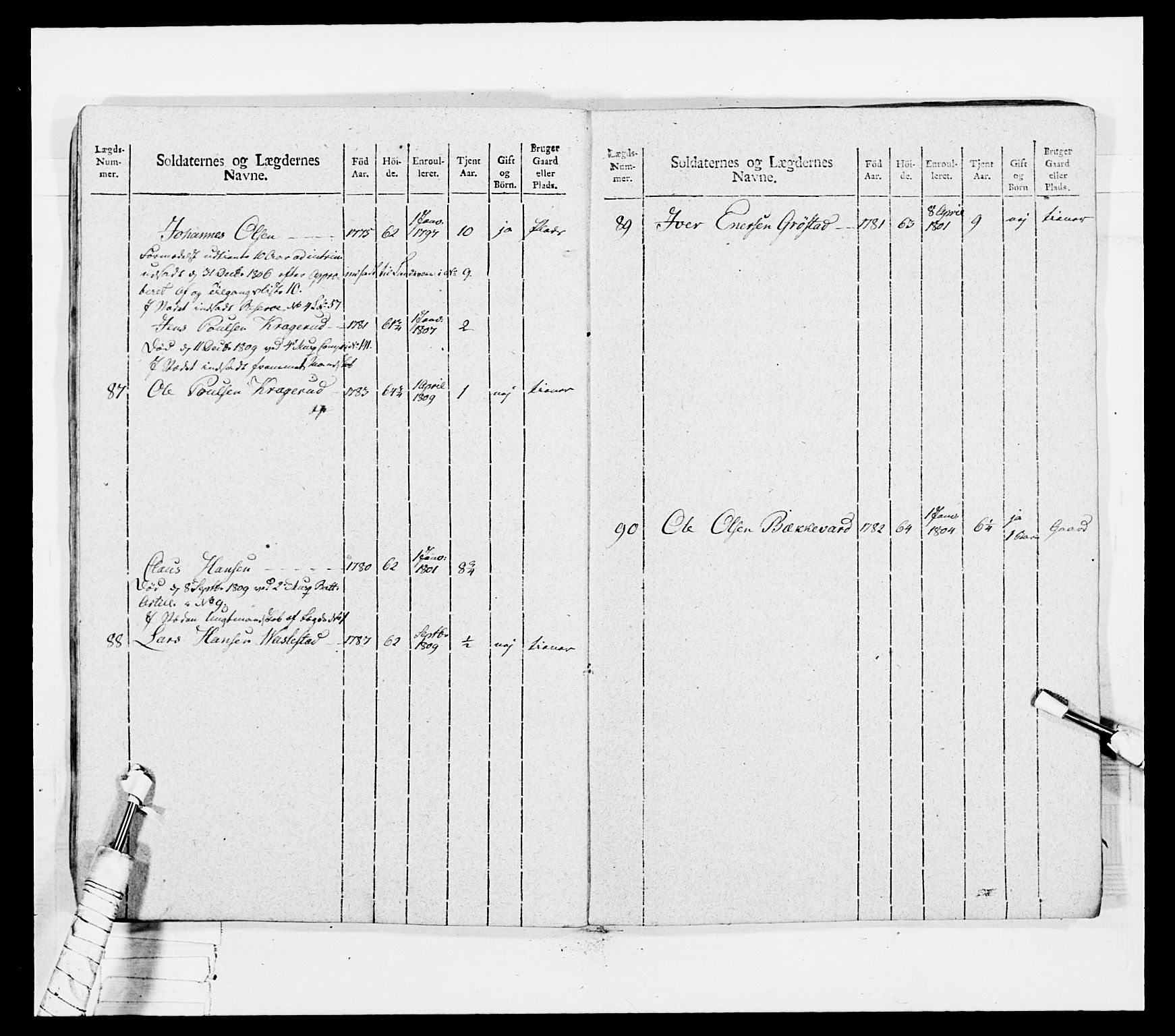 Generalitets- og kommissariatskollegiet, Det kongelige norske kommissariatskollegium, AV/RA-EA-5420/E/Eh/L0034: Nordafjelske gevorbne infanteriregiment, 1810, p. 311