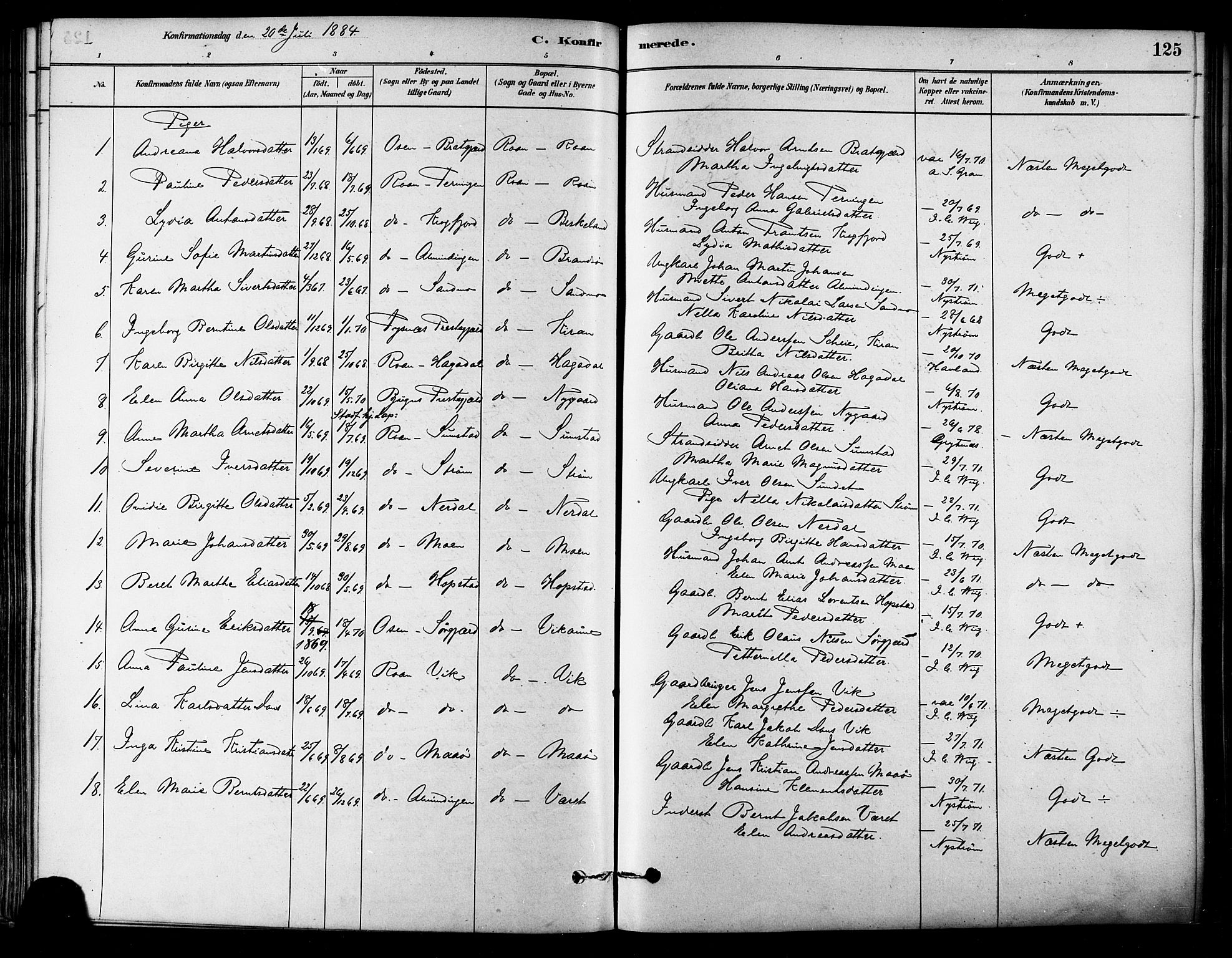 Ministerialprotokoller, klokkerbøker og fødselsregistre - Sør-Trøndelag, SAT/A-1456/657/L0707: Parish register (official) no. 657A08, 1879-1893, p. 125