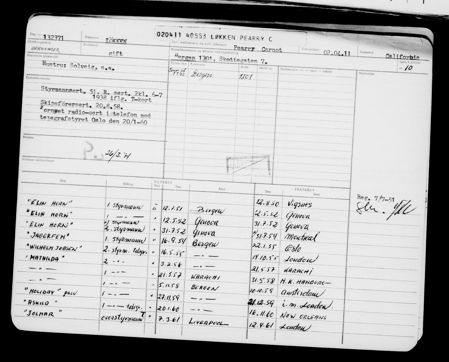 Direktoratet for sjømenn, AV/RA-S-3545/G/Gb/L0095: Hovedkort, 1911, p. 21