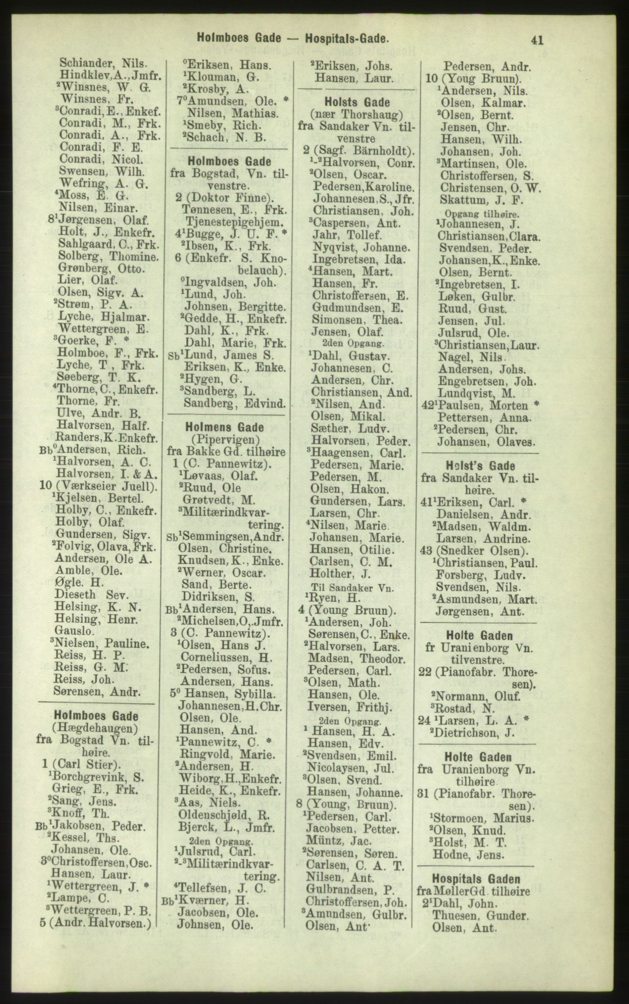 Kristiania/Oslo adressebok, PUBL/-, 1884, p. 41