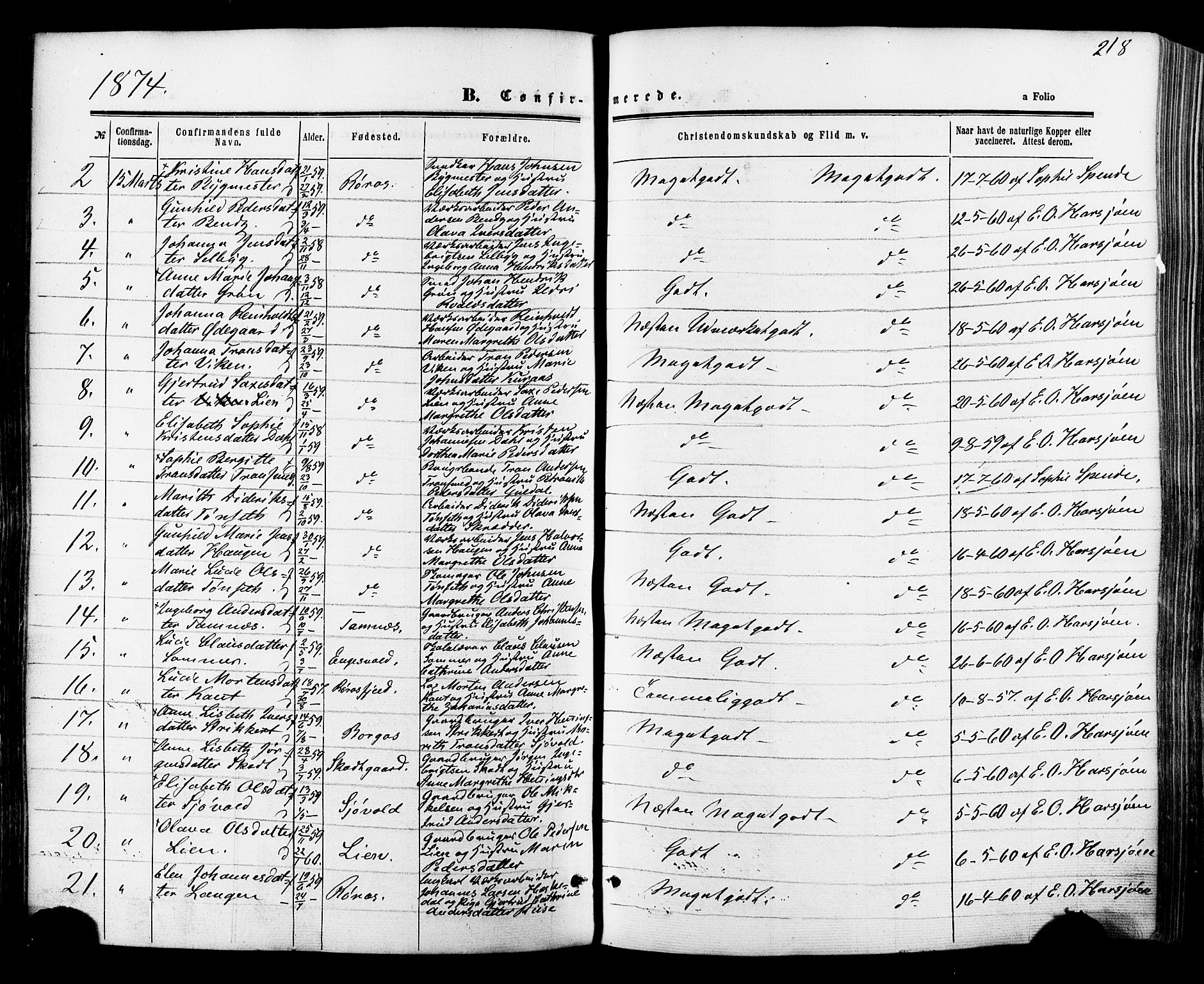 Ministerialprotokoller, klokkerbøker og fødselsregistre - Sør-Trøndelag, SAT/A-1456/681/L0932: Parish register (official) no. 681A10, 1860-1878, p. 218