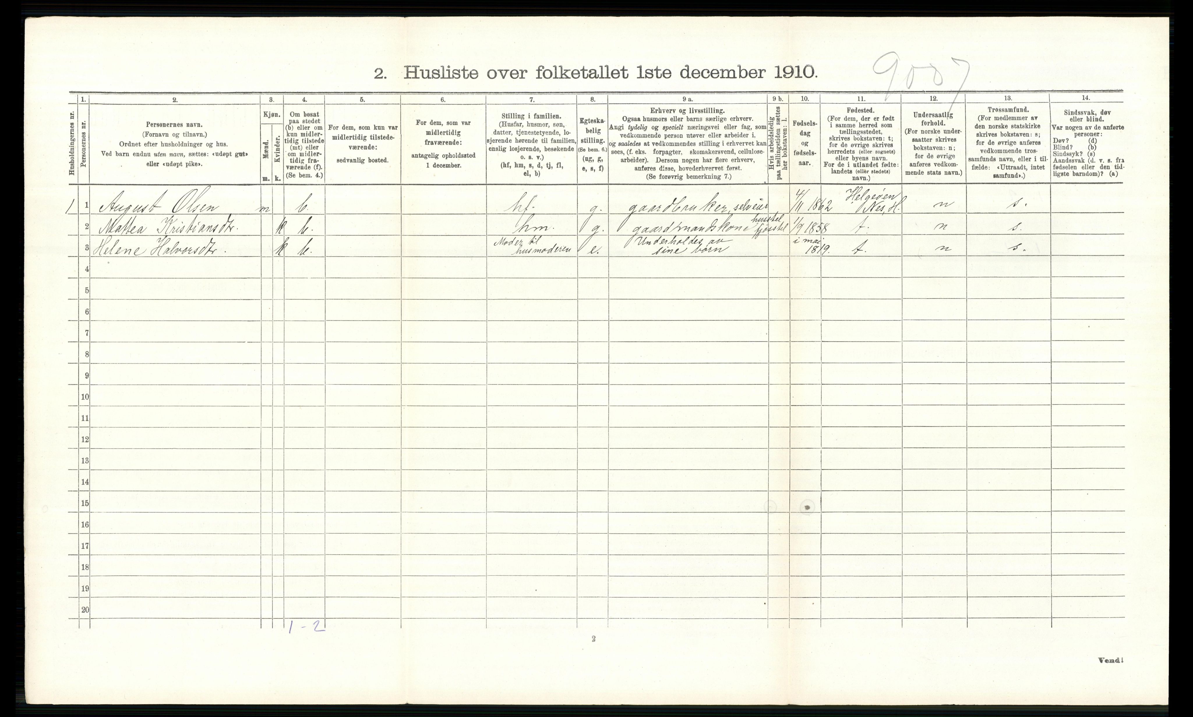 RA, 1910 census for Ringsaker, 1910, p. 2756