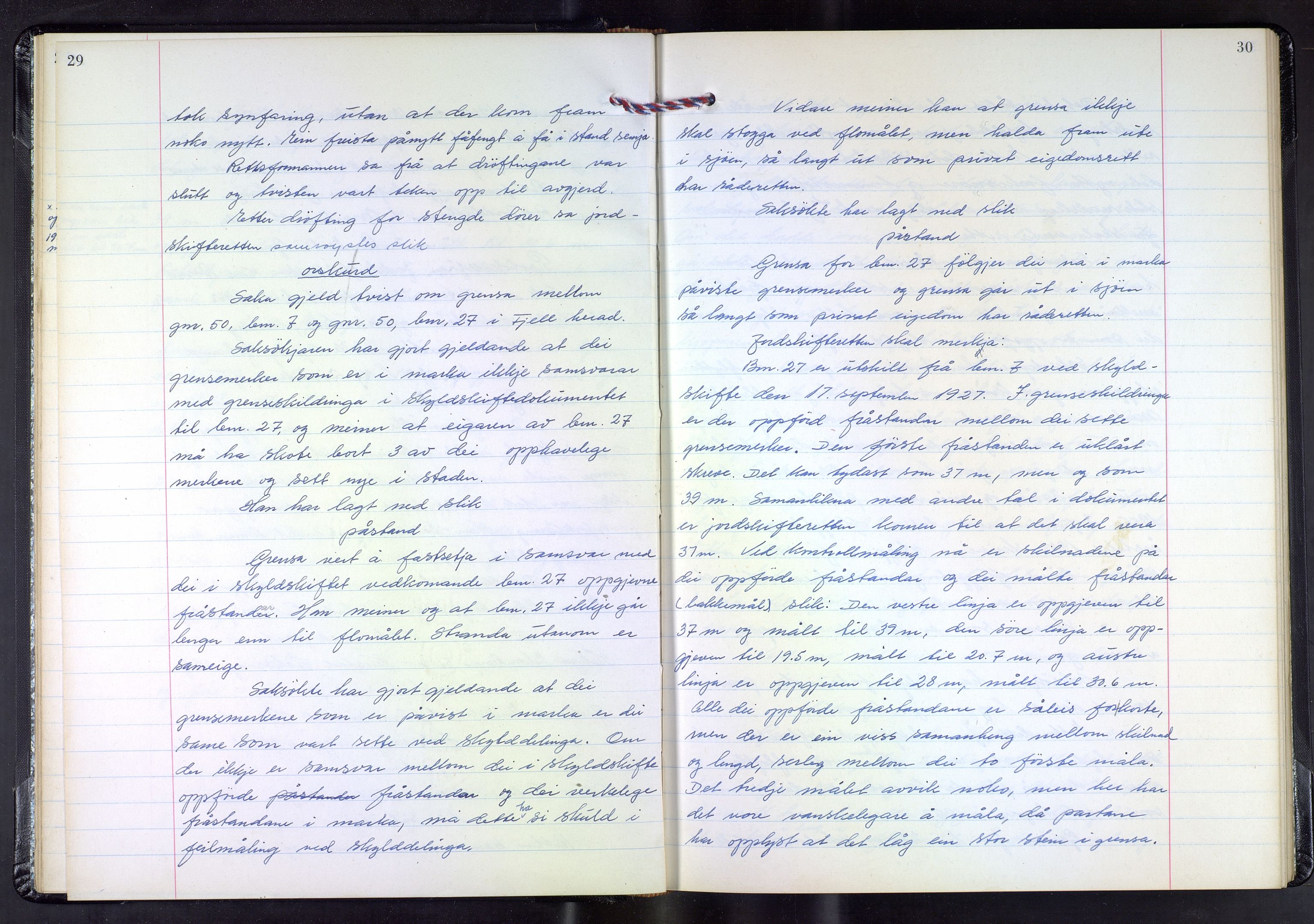 Hordaland jordskiftedøme - III Midhordland jordskiftedistrikt, AV/SAB-A-7001/A/Aa/L0035: Forhandlingsprotokoll, 1962-1969, p. 29-30