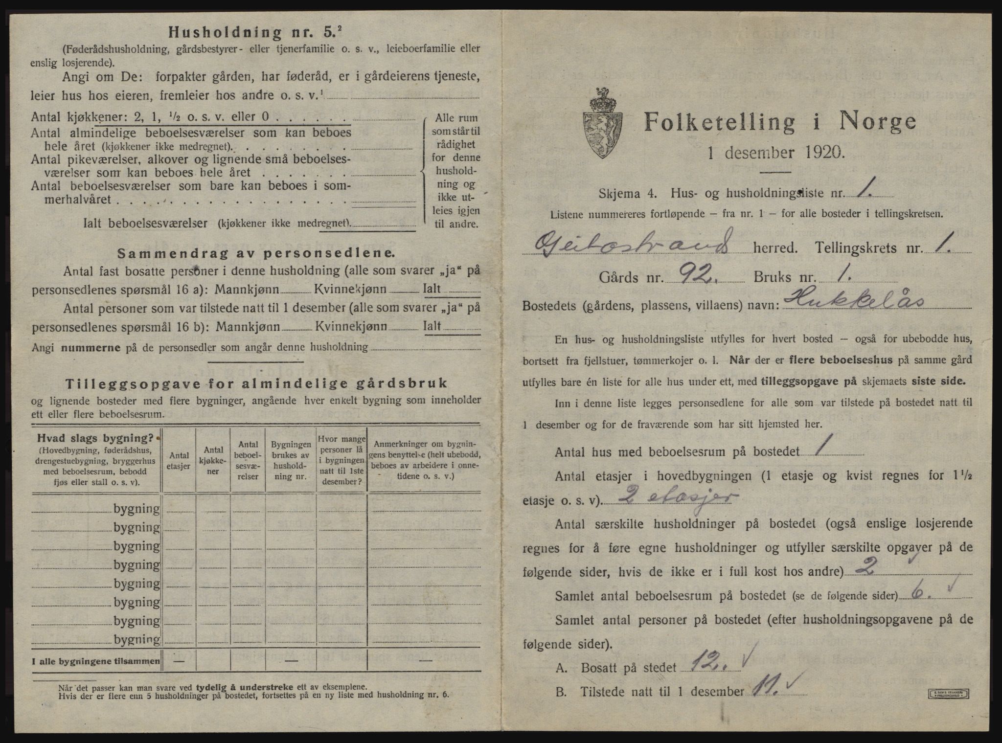 SAT, 1920 census for Geitastrand, 1920, p. 23