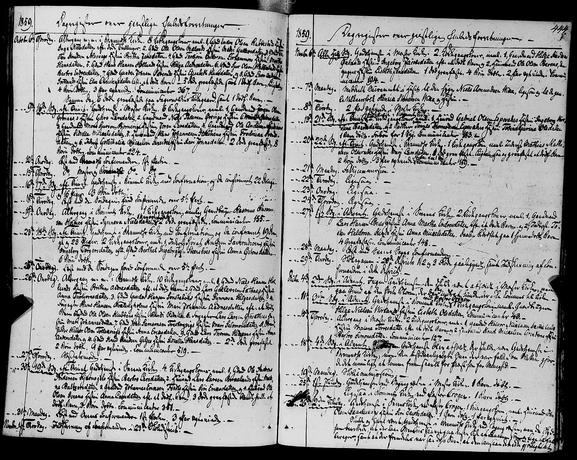 Finnås sokneprestembete, AV/SAB-A-99925/H/Ha/Haa/Haaa/L0007: Parish register (official) no. A 7, 1850-1862, p. 444