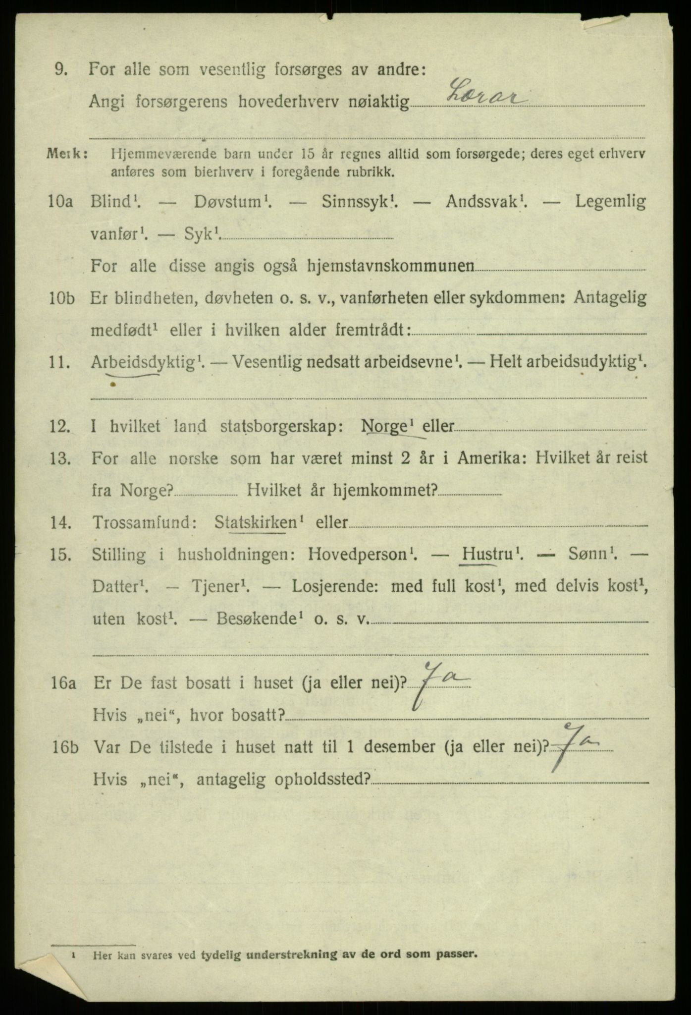 SAB, 1920 census for Fusa, 1920, p. 1300