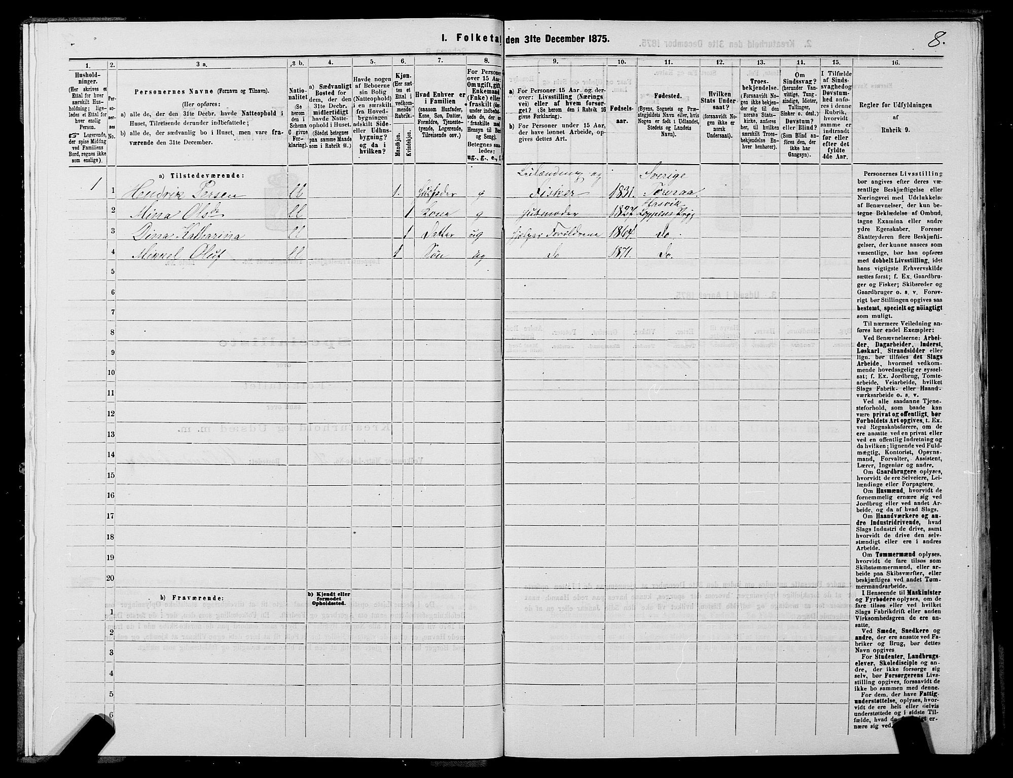 SATØ, 1875 census for 2014P Loppa, 1875, p. 1008