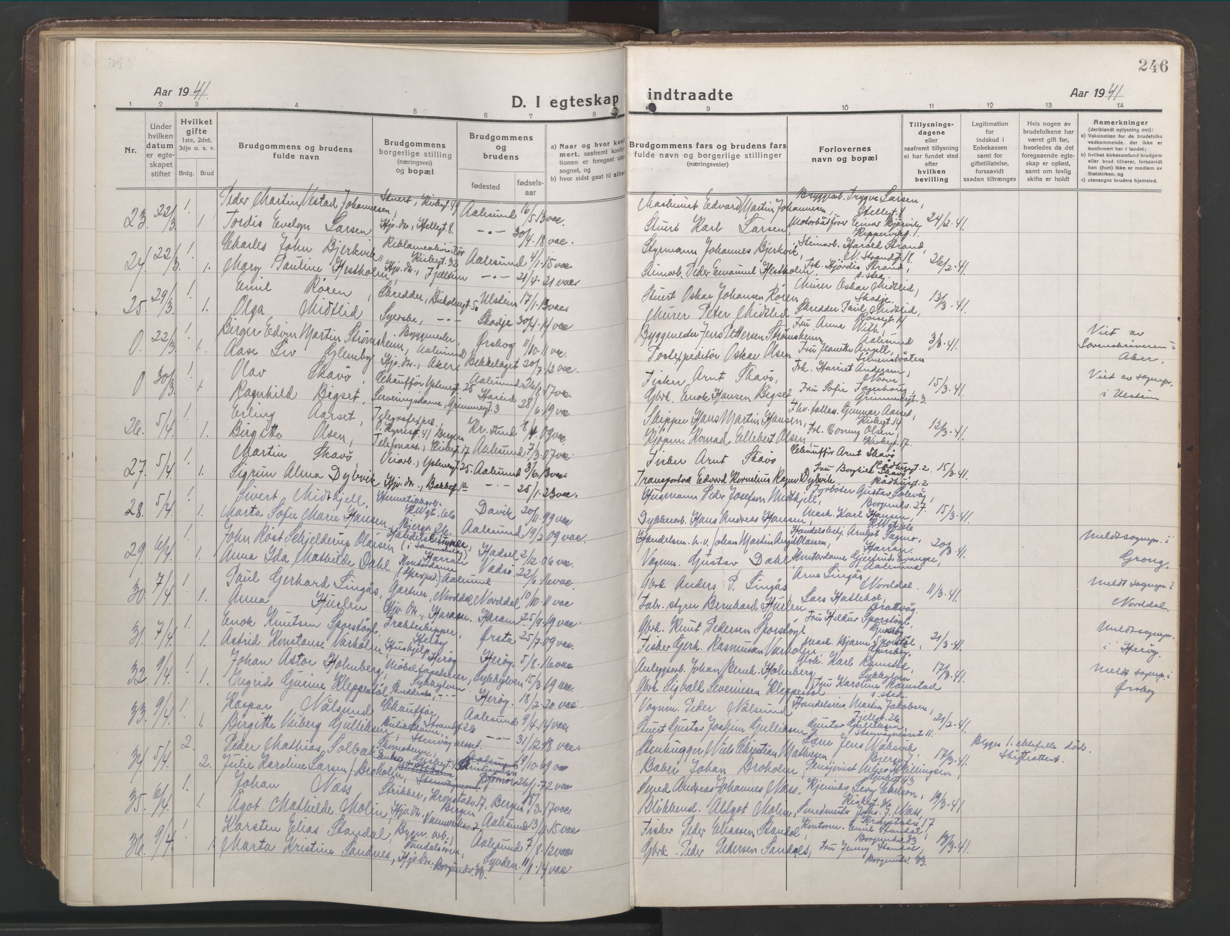 Ministerialprotokoller, klokkerbøker og fødselsregistre - Møre og Romsdal, AV/SAT-A-1454/529/L0473: Parish register (copy) no. 529C10, 1918-1941, p. 246