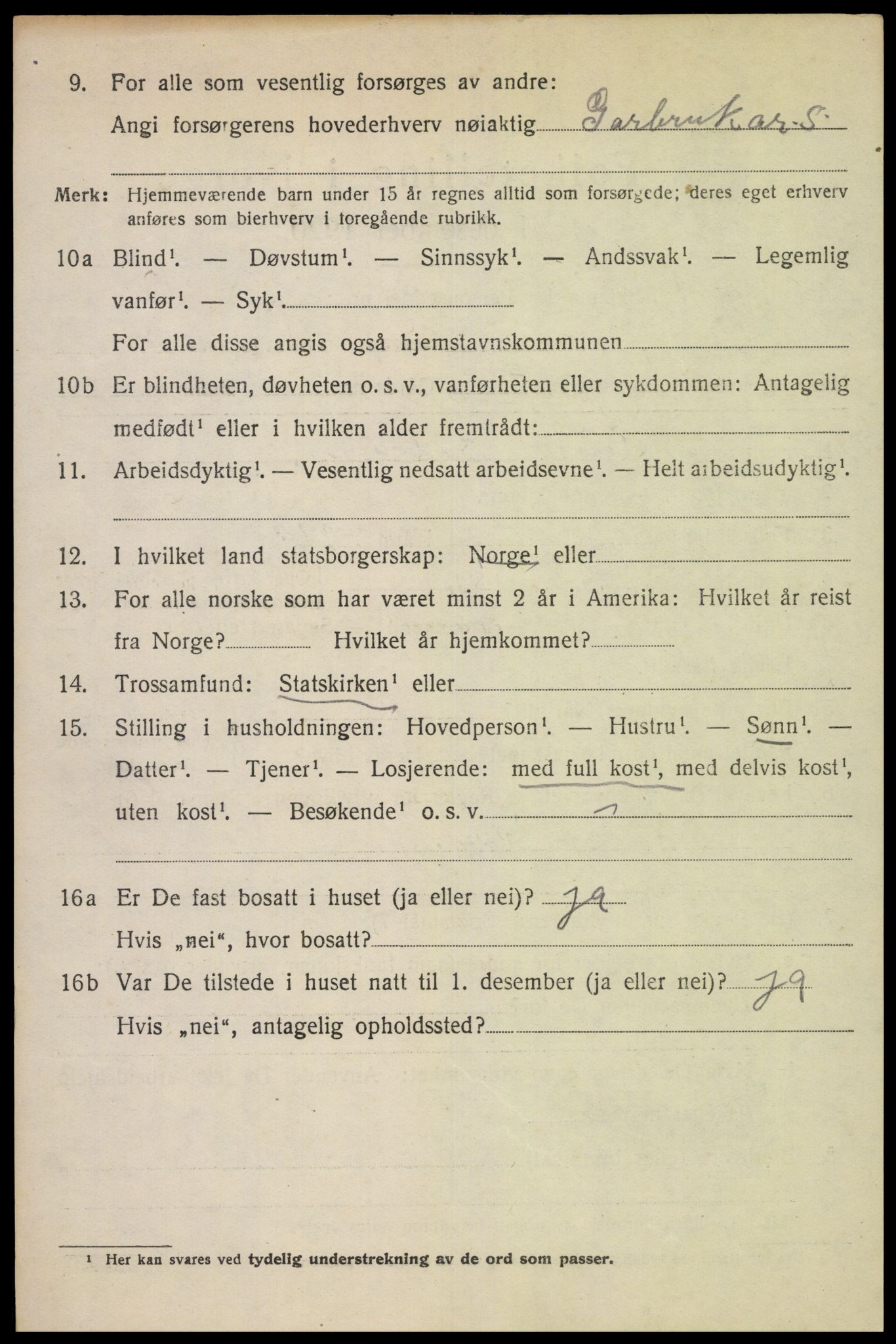SAK, 1920 census for Kvinesdal, 1920, p. 2114