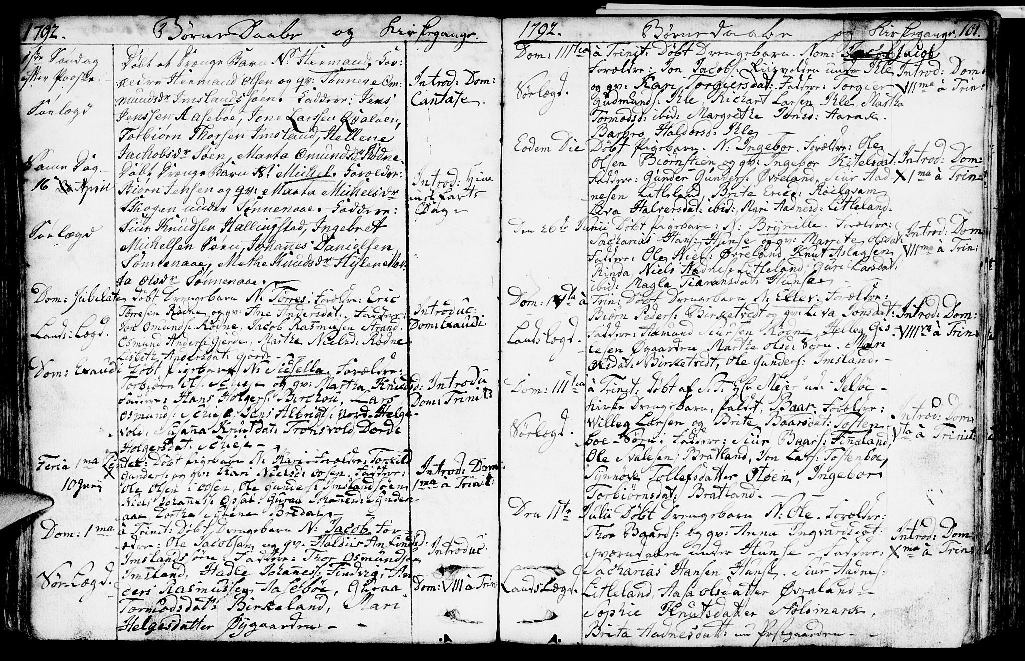 Vikedal sokneprestkontor, SAST/A-101840/01/IV: Parish register (official) no. A 2, 1779-1817, p. 101