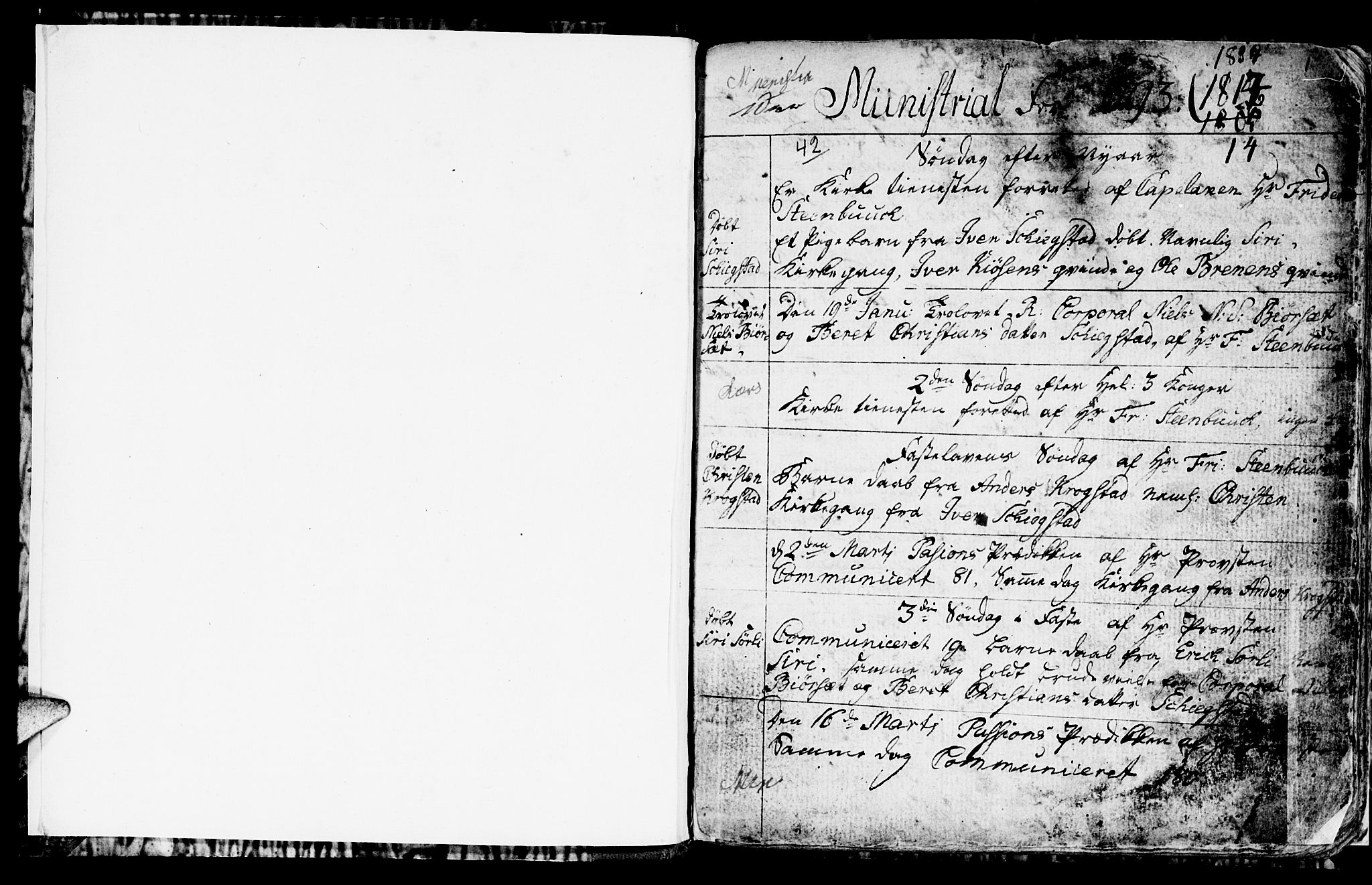 Ministerialprotokoller, klokkerbøker og fødselsregistre - Sør-Trøndelag, SAT/A-1456/694/L1129: Parish register (copy) no. 694C01, 1793-1815, p. 1