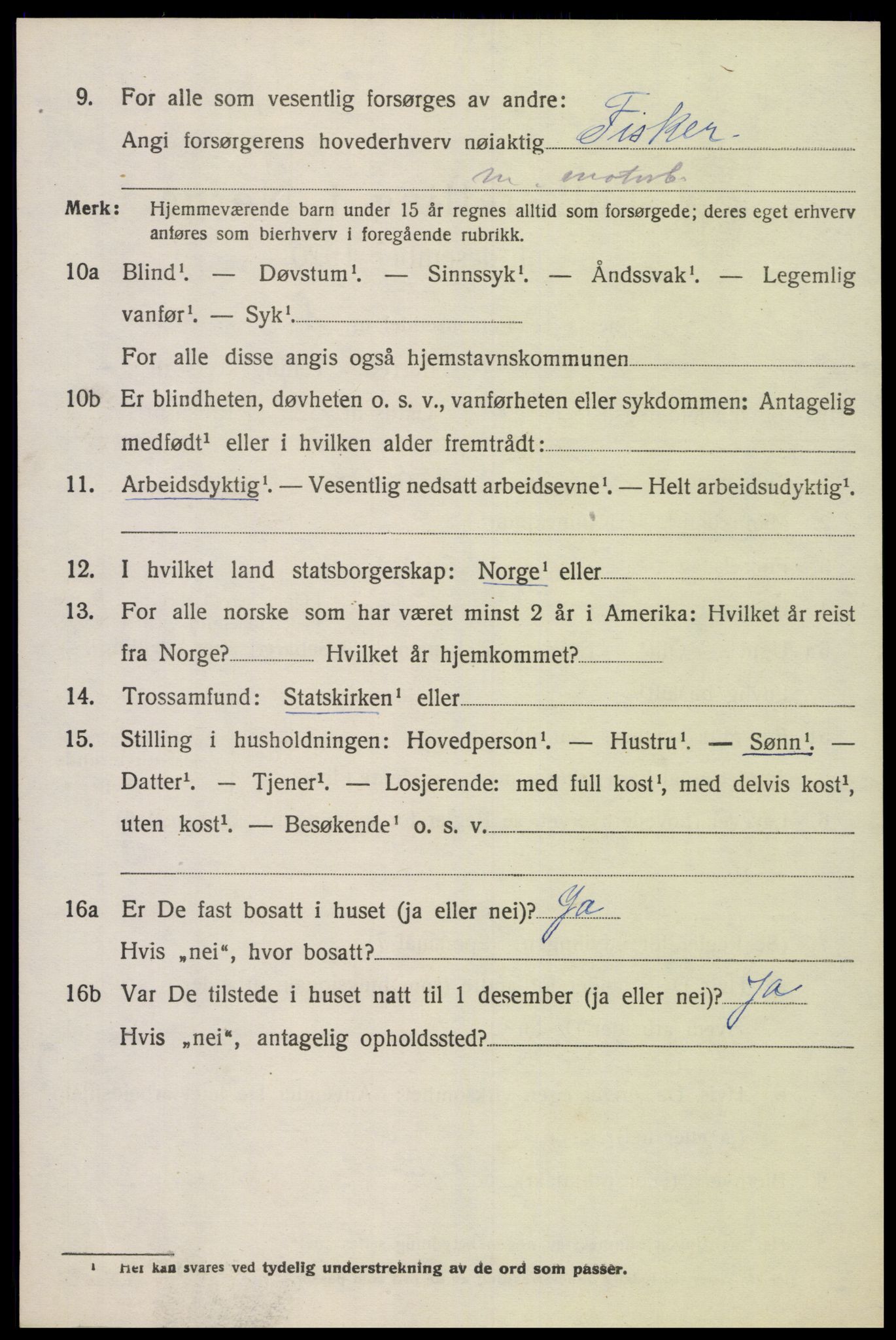 SAK, 1920 census for Søgne, 1920, p. 1508