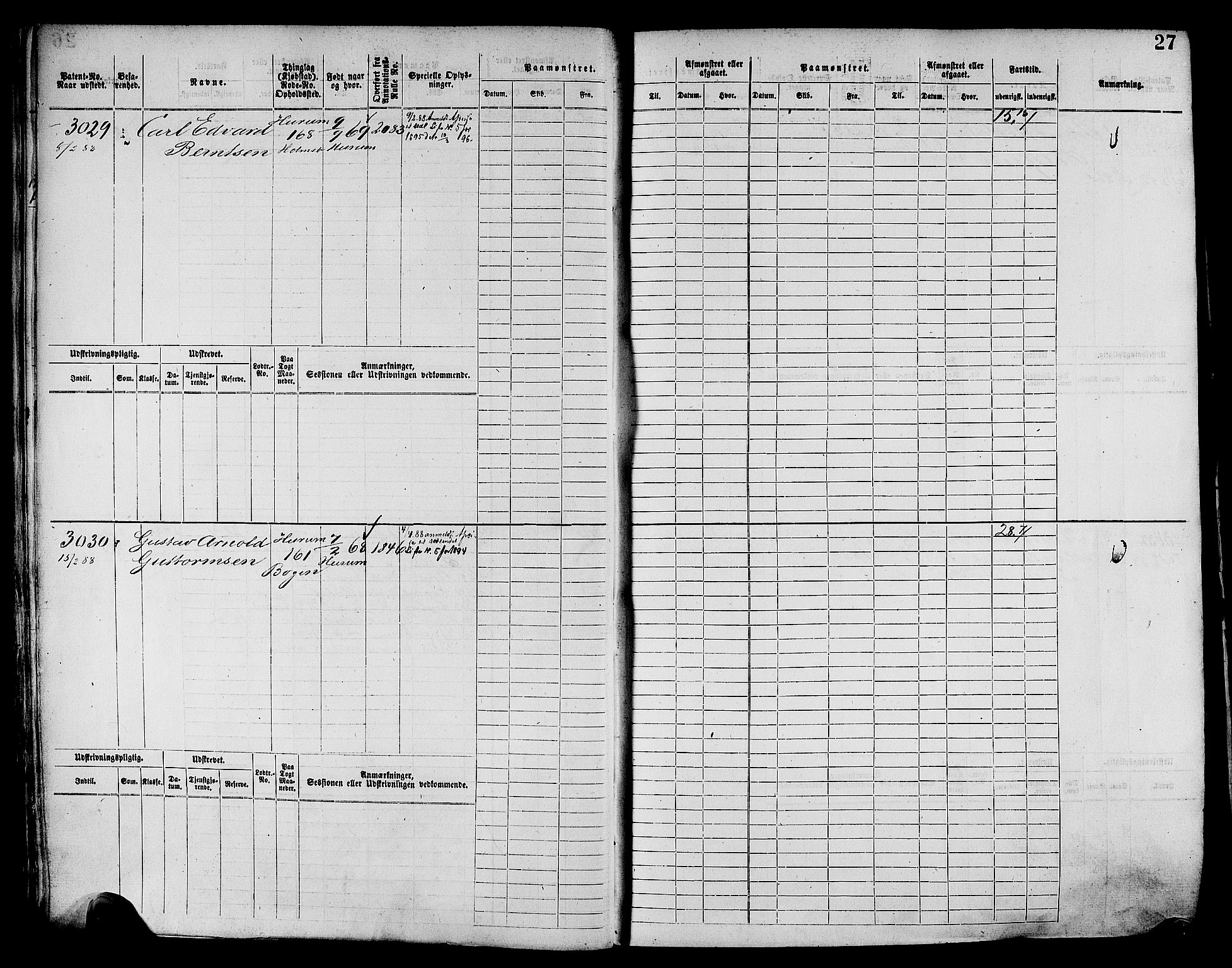 Drammen innrulleringsdistrikt, AV/SAKO-A-781/F/Fc/L0004: Hovedrulle, 1885, p. 29