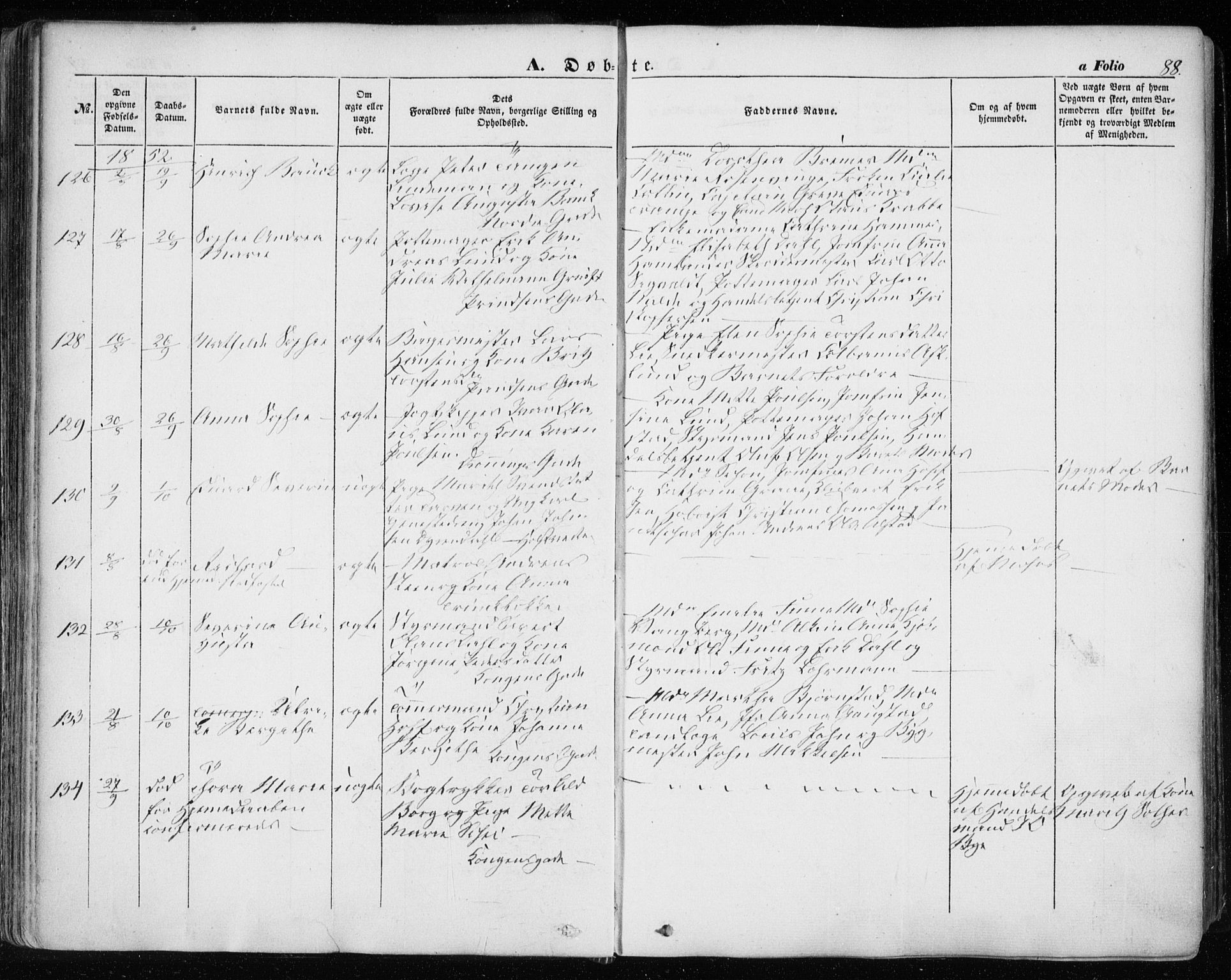 Ministerialprotokoller, klokkerbøker og fødselsregistre - Sør-Trøndelag, AV/SAT-A-1456/601/L0051: Parish register (official) no. 601A19, 1848-1857, p. 88