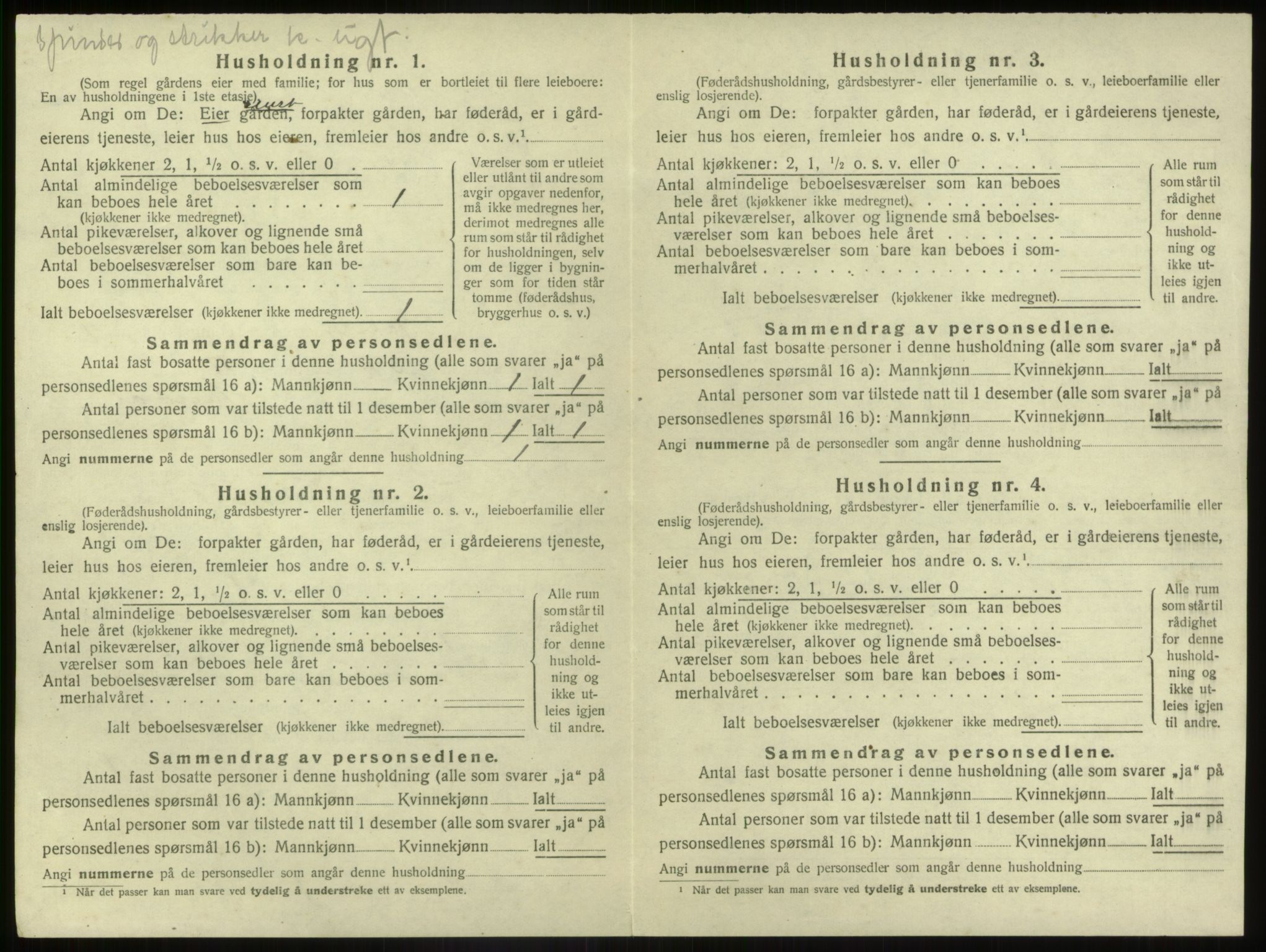 SAB, 1920 census for Jølster, 1920, p. 606