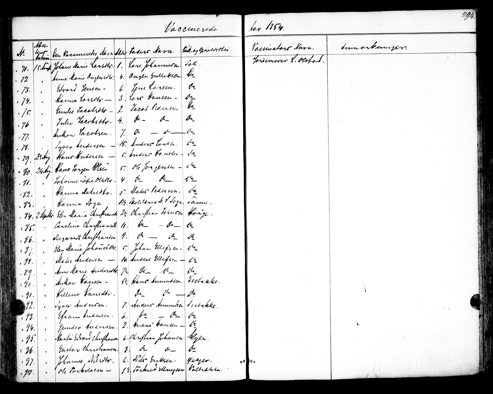Tune prestekontor Kirkebøker, SAO/A-2007/F/Fa/L0011: Parish register (official) no. 11, 1852-1856, p. 294