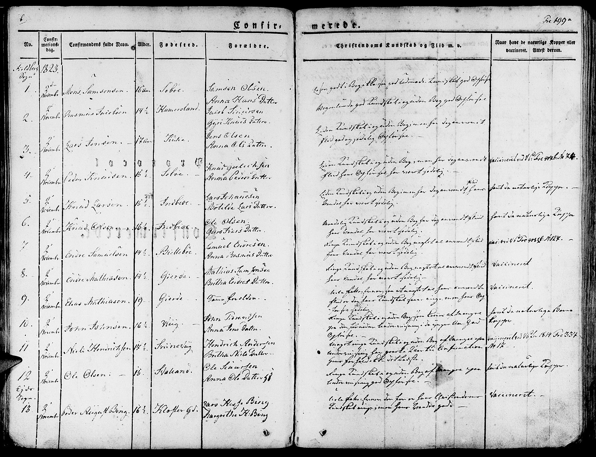 Fjelberg sokneprestembete, SAB/A-75201/H/Haa: Parish register (official) no. A 5, 1822-1834, p. 199
