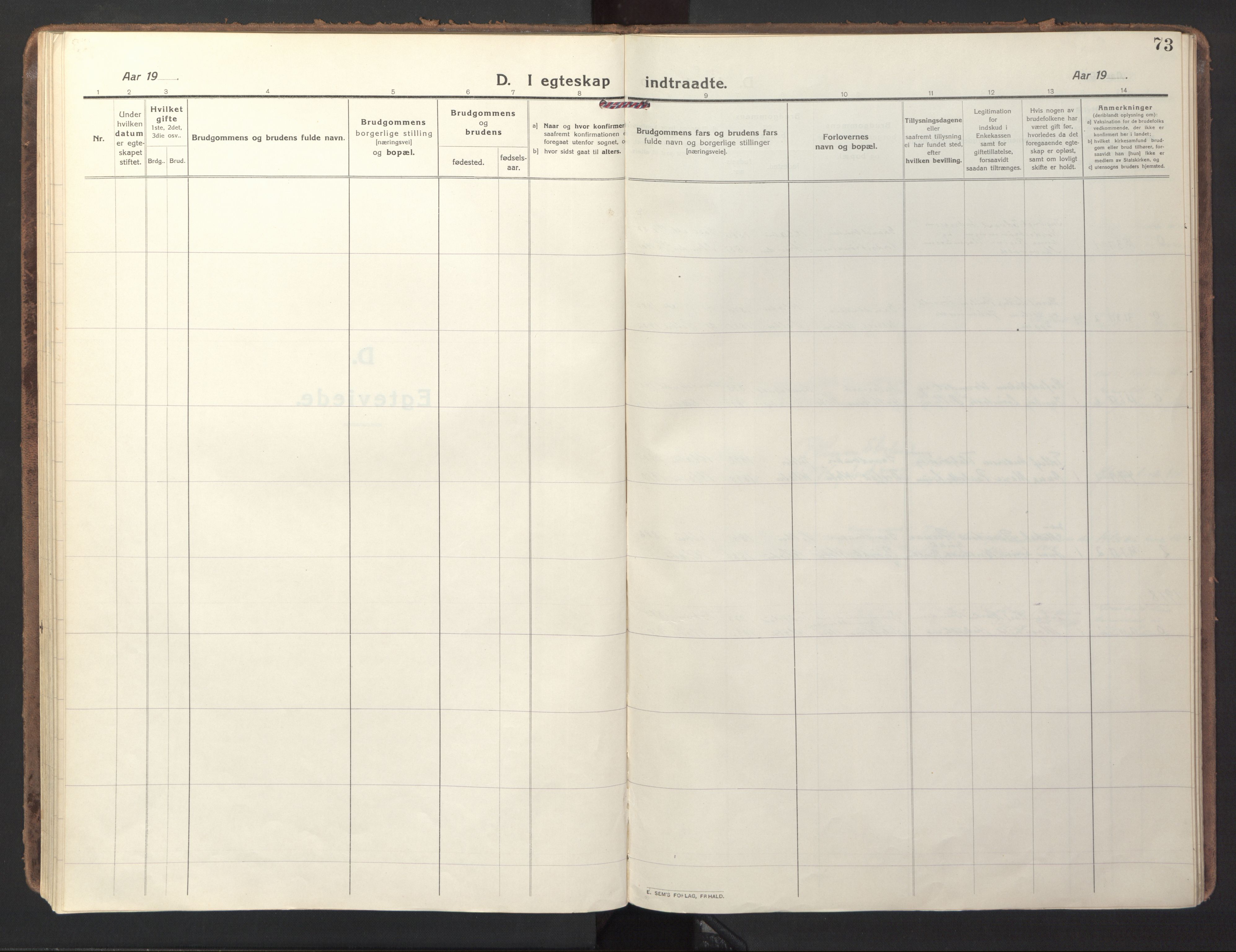 Ministerialprotokoller, klokkerbøker og fødselsregistre - Sør-Trøndelag, SAT/A-1456/618/L0449: Parish register (official) no. 618A12, 1917-1924, p. 73