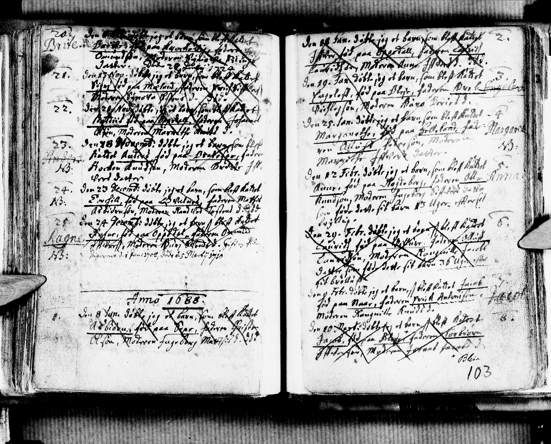 Ullensvang sokneprestembete, AV/SAB-A-78701/H/Haa: Parish register (official) no. A 1 /1, 1669-1718, p. 103