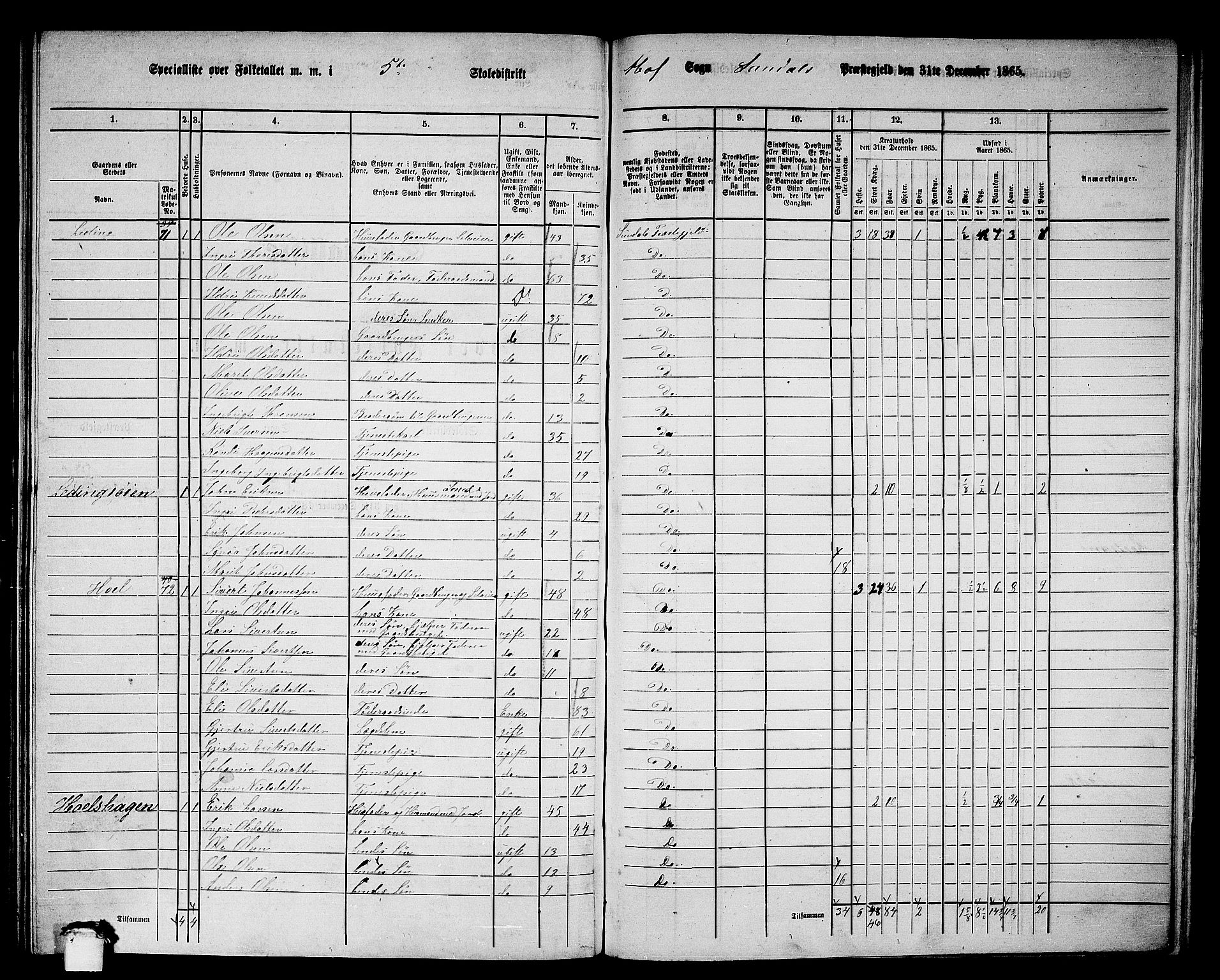 RA, 1865 census for Sunndal, 1865, p. 66