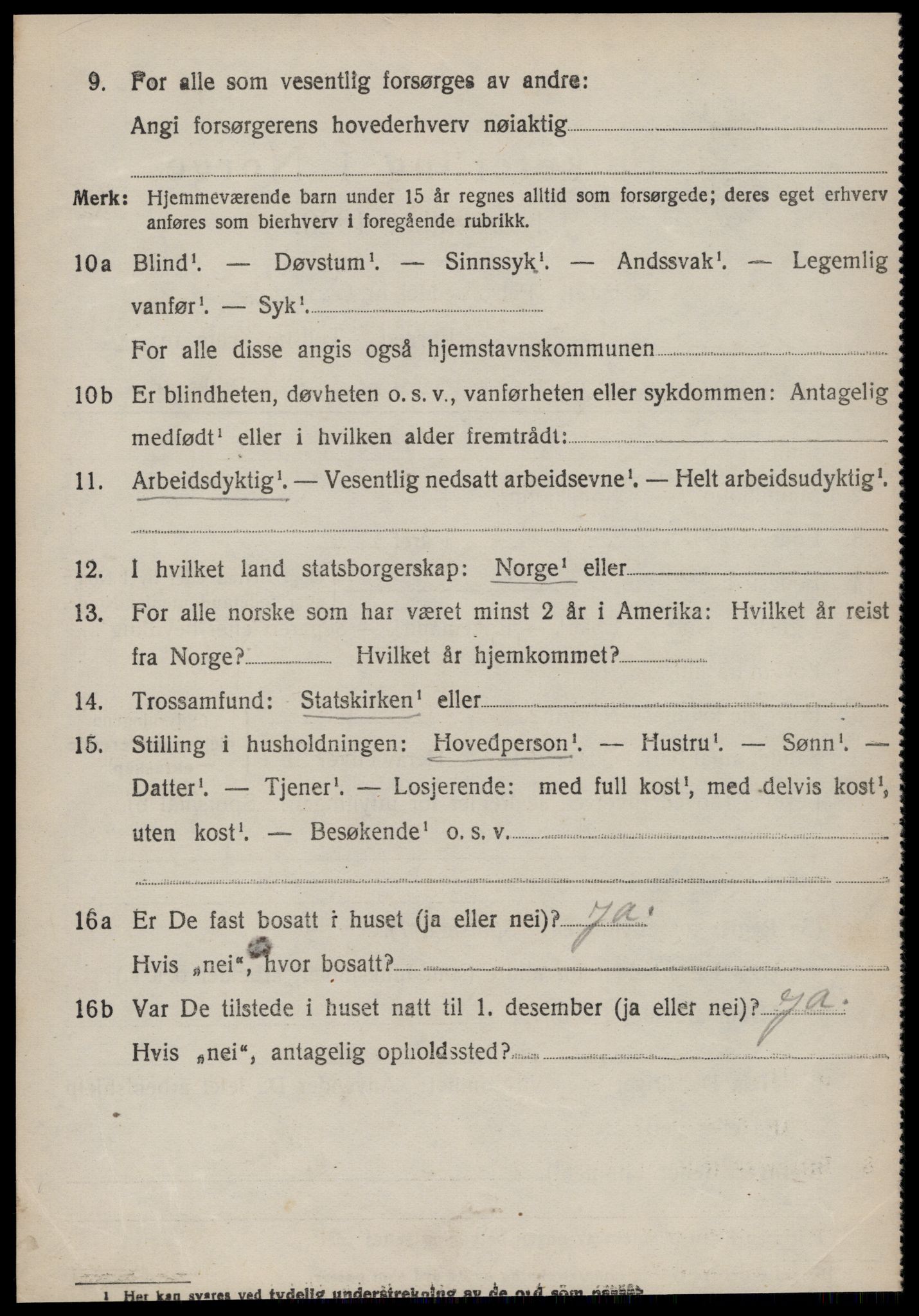 SAT, 1920 census for Vatne, 1920, p. 3919
