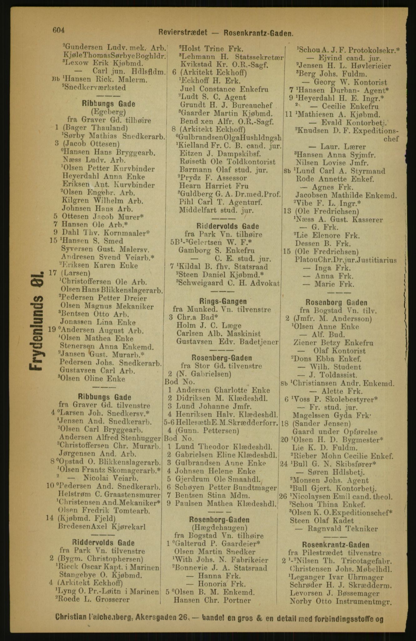 Kristiania/Oslo adressebok, PUBL/-, 1891, p. 604