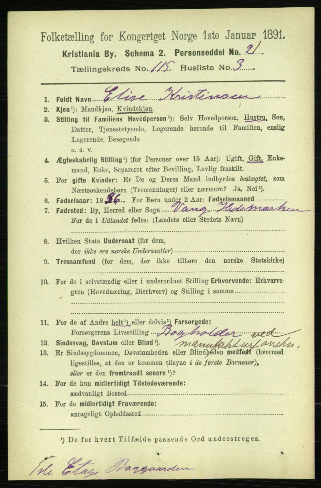 RA, 1891 census for 0301 Kristiania, 1891, p. 61721