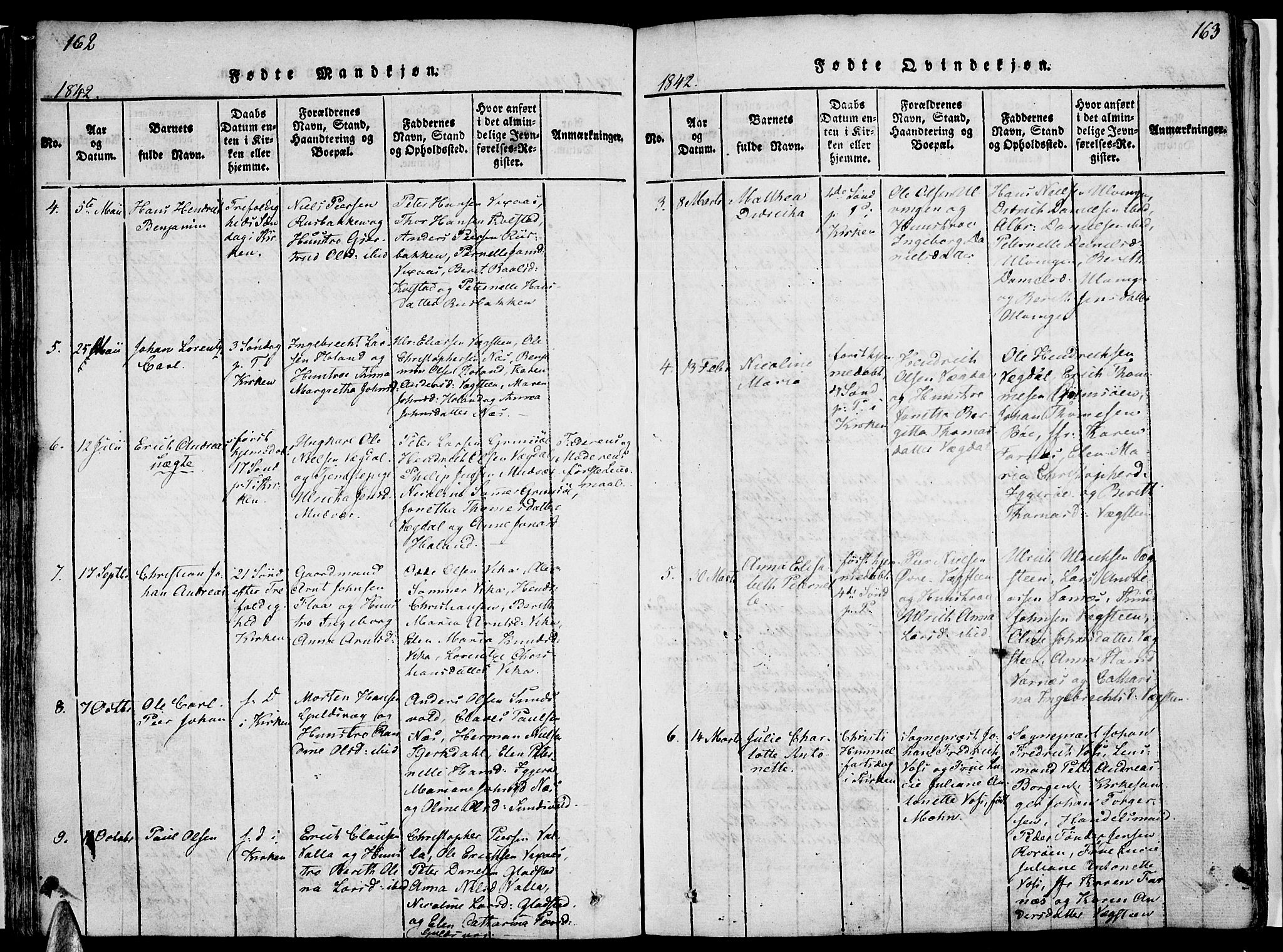 Ministerialprotokoller, klokkerbøker og fødselsregistre - Nordland, AV/SAT-A-1459/816/L0239: Parish register (official) no. 816A05, 1820-1845, p. 162-163