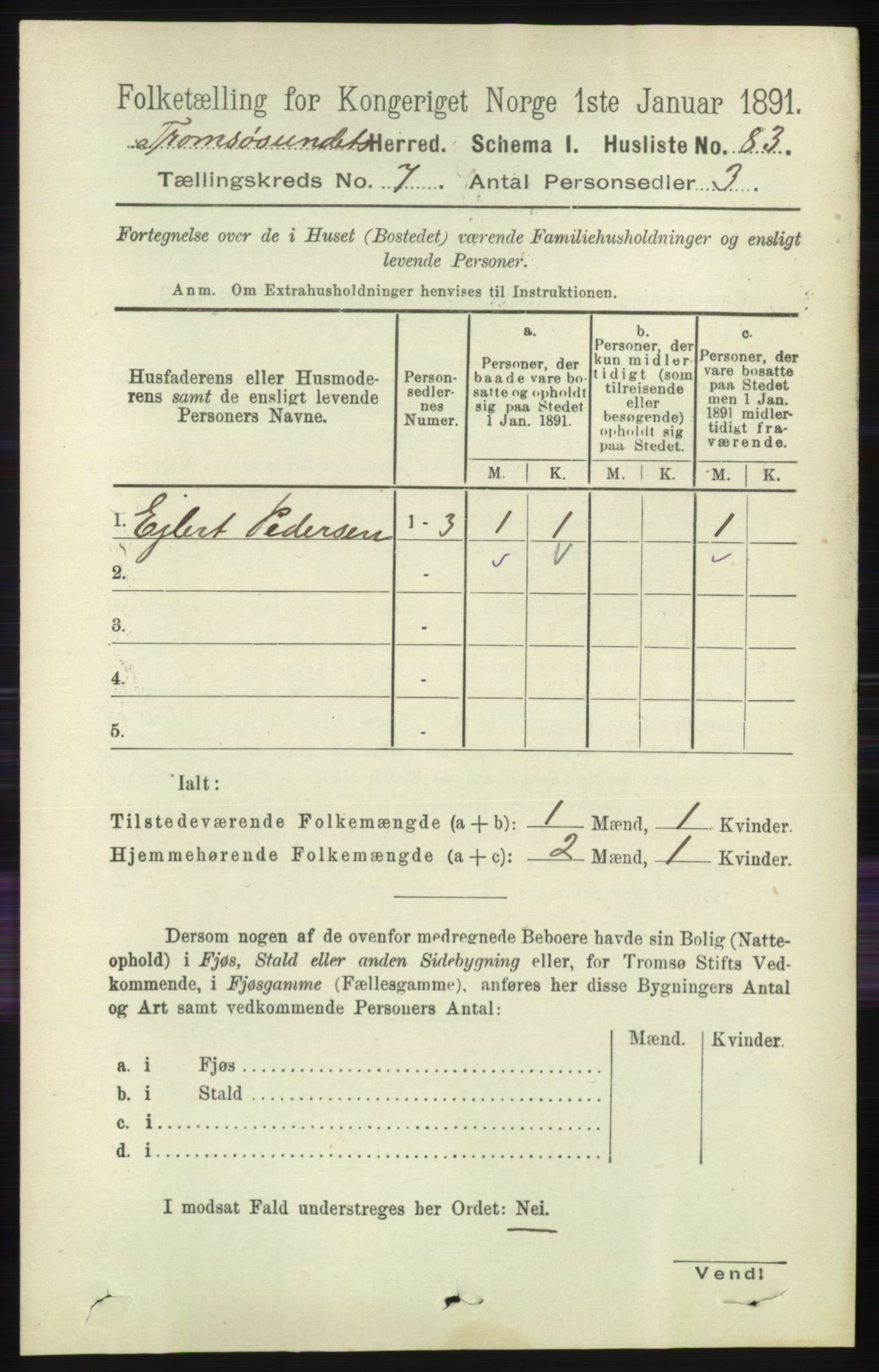 RA, 1891 census for 1934 Tromsøysund, 1891, p. 3716