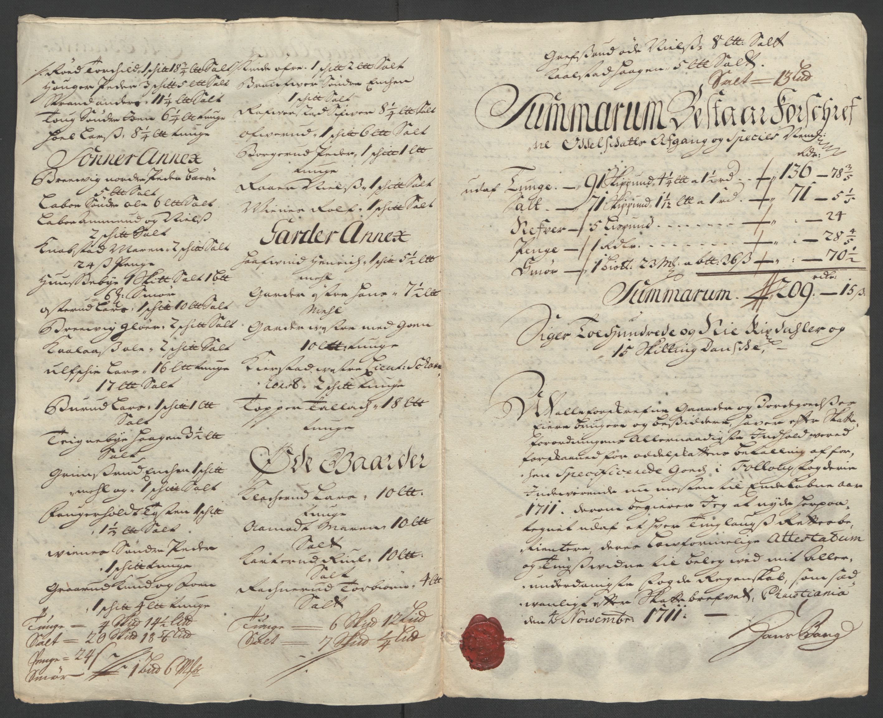 Rentekammeret inntil 1814, Reviderte regnskaper, Fogderegnskap, AV/RA-EA-4092/R10/L0448: Fogderegnskap Aker og Follo, 1710-1711, p. 344