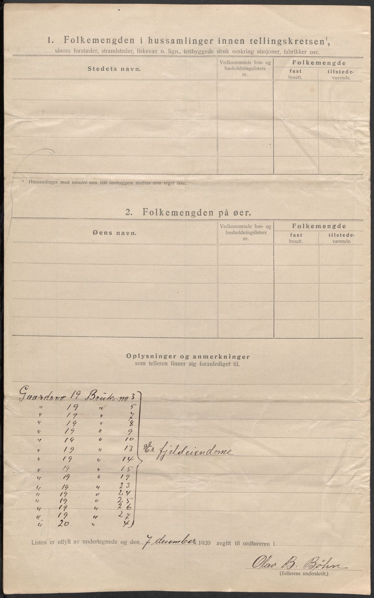 SAB, 1920 census for Kvam, 1920, p. 18