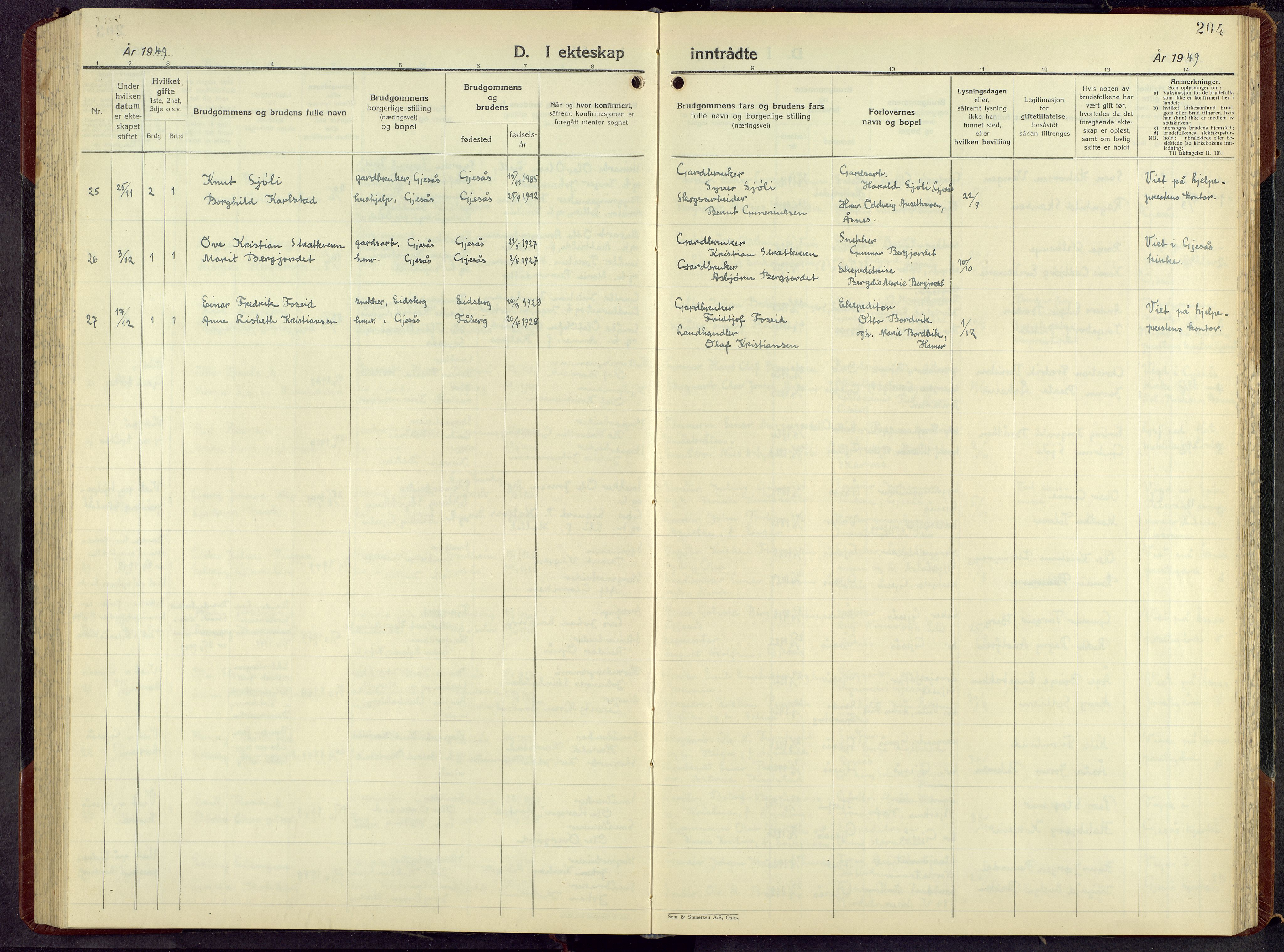 Åsnes prestekontor, AV/SAH-PREST-042/H/Ha/Hab/L0013: Parish register (copy) no. 13, 1943-1966, p. 204