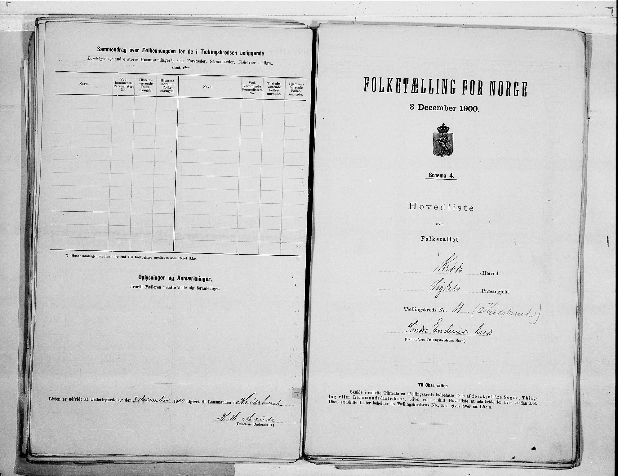 RA, 1900 census for Sigdal, 1900, p. 34