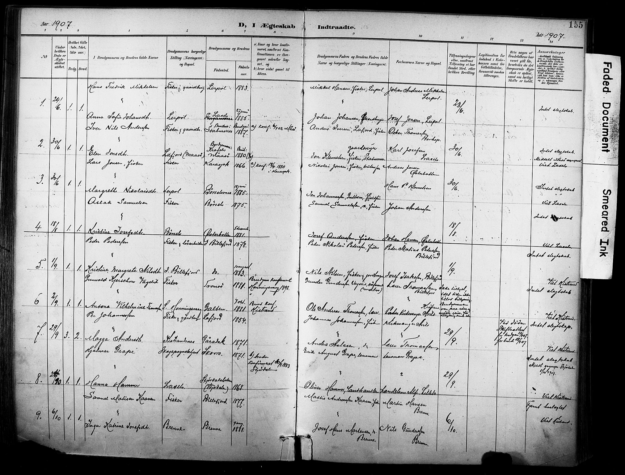 Kistrand/Porsanger sokneprestembete, SATØ/S-1351/H/Ha/L0013.kirke: Parish register (official) no. 13, 1899-1907, p. 155