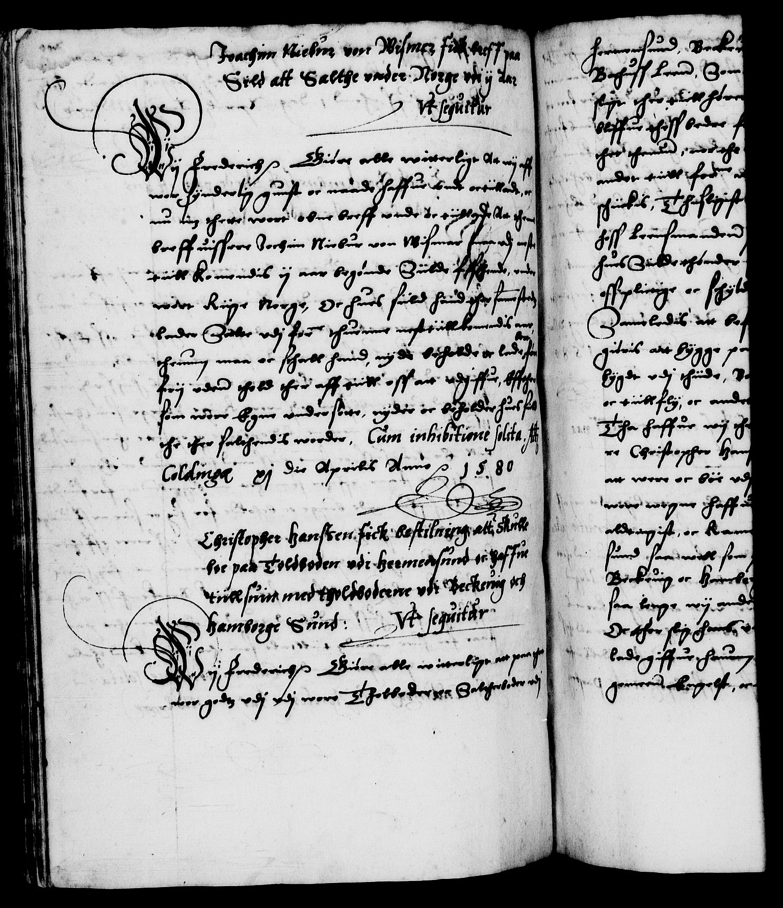 Danske Kanselli 1572-1799, RA/EA-3023/F/Fc/Fca/Fcaa/L0001: Norske registre (mikrofilm), 1572-1588, p. 300b
