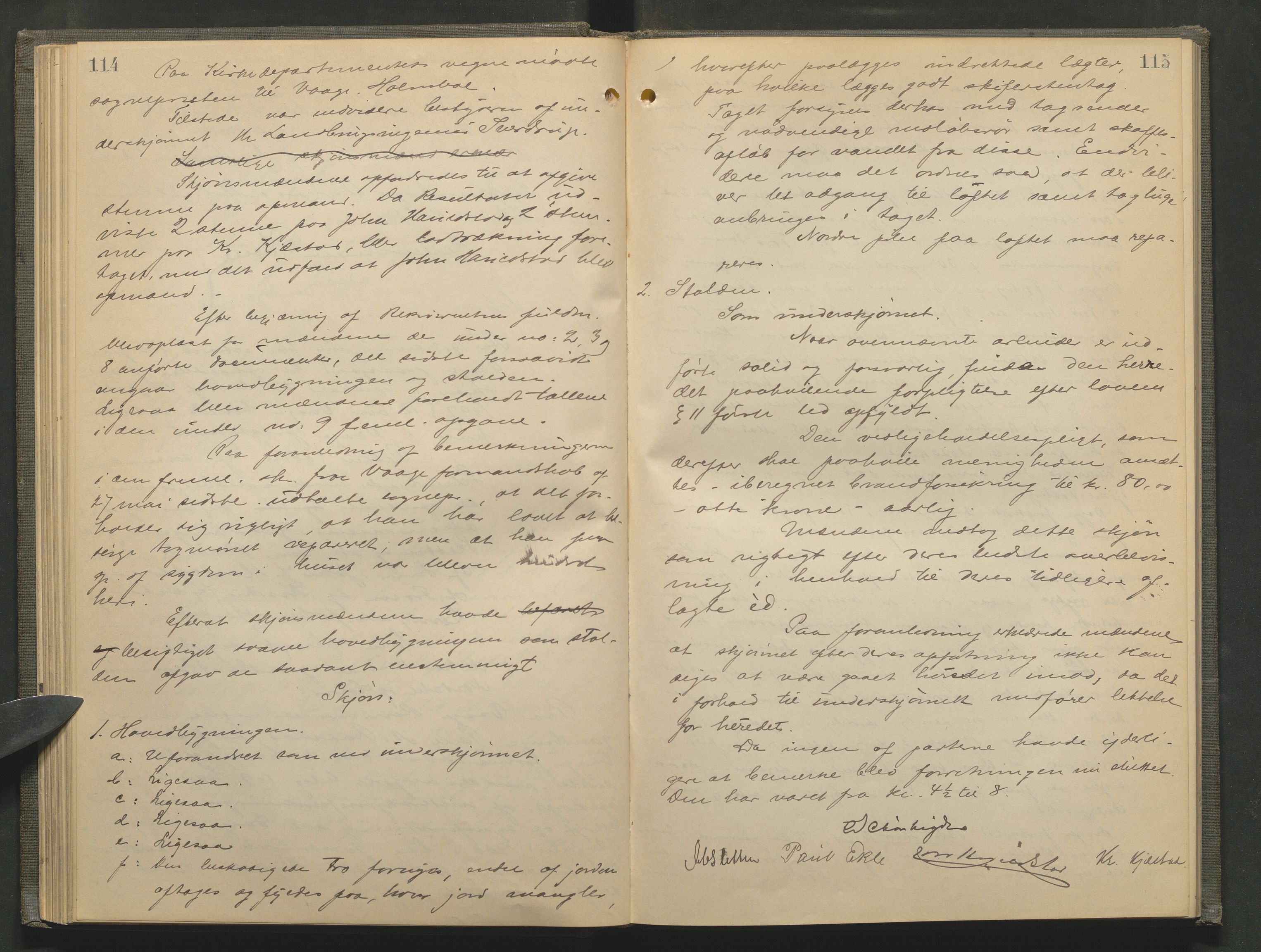 Nord-Gudbrandsdal tingrett, SAH/TING-002/G/Gc/Gcb/L0006: Ekstrarettsprotokoll for åstedssaker, 1900-1906, p. 114-115