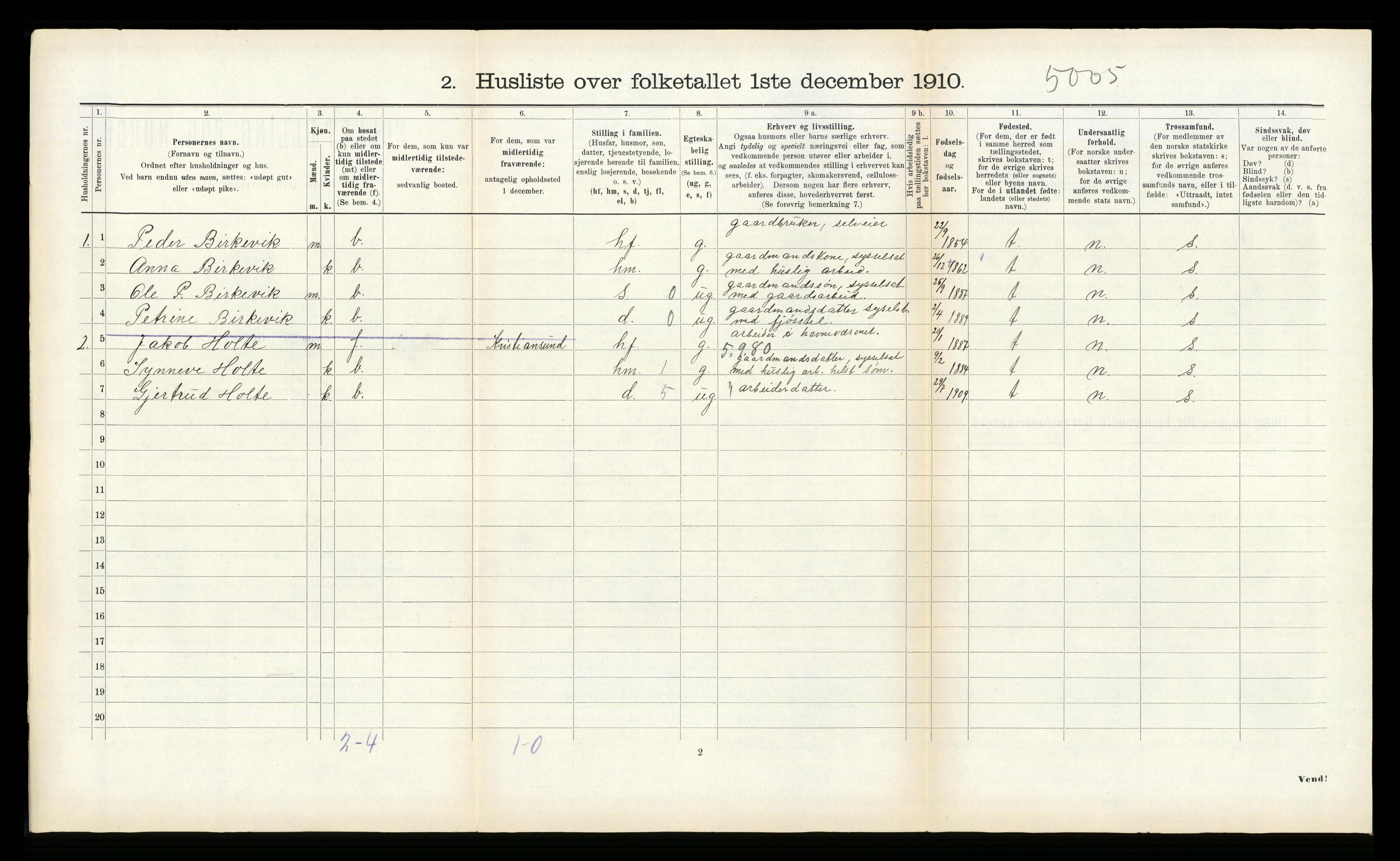 RA, 1910 census for Volda, 1910, p. 147