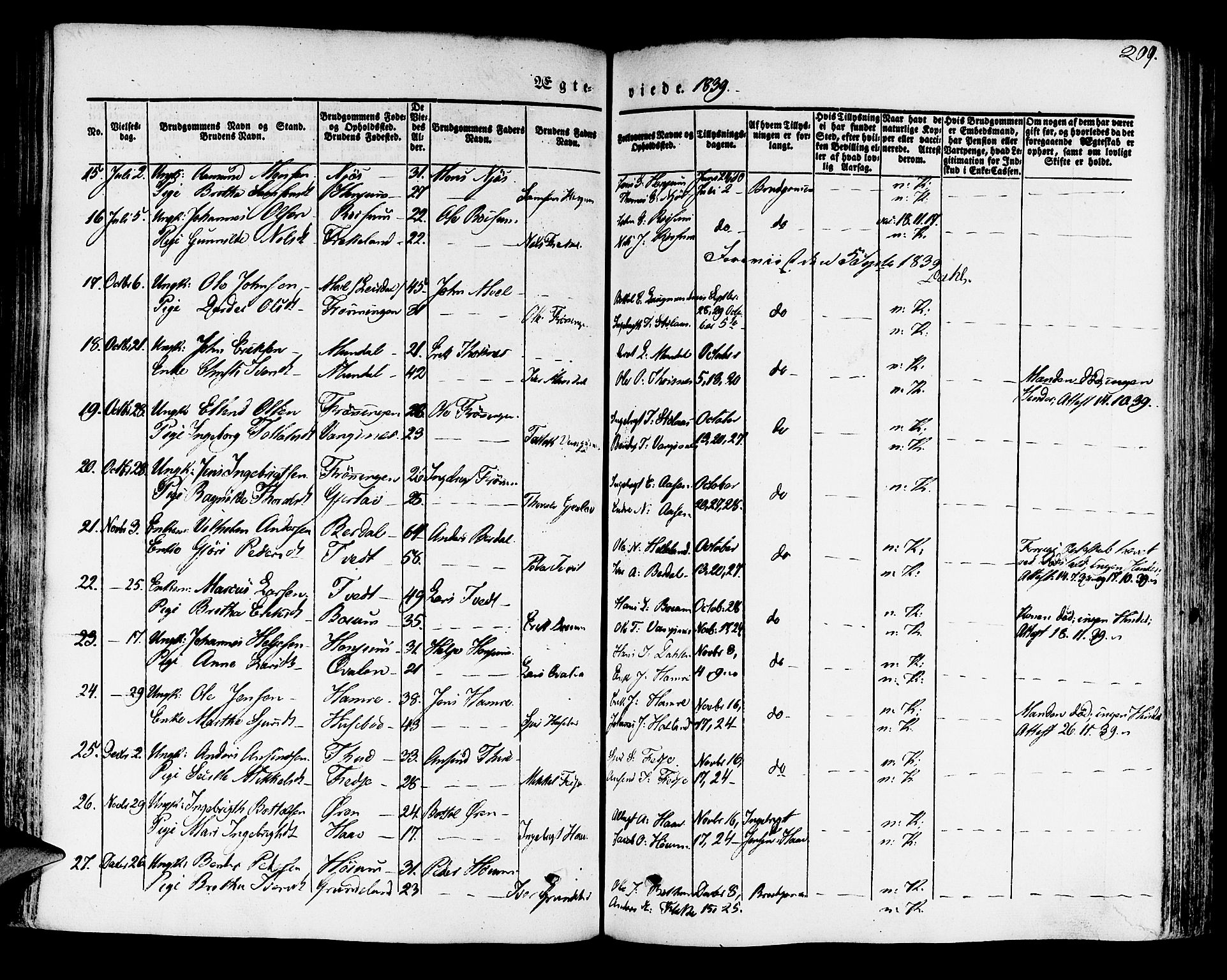 Leikanger sokneprestembete, SAB/A-81001: Parish register (official) no. A 7, 1838-1851, p. 209