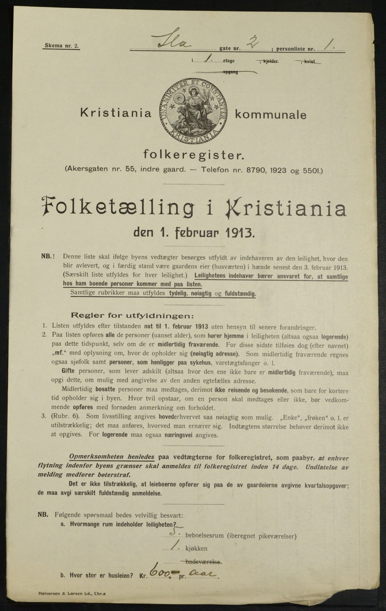 OBA, Municipal Census 1913 for Kristiania, 1913, p. 42993