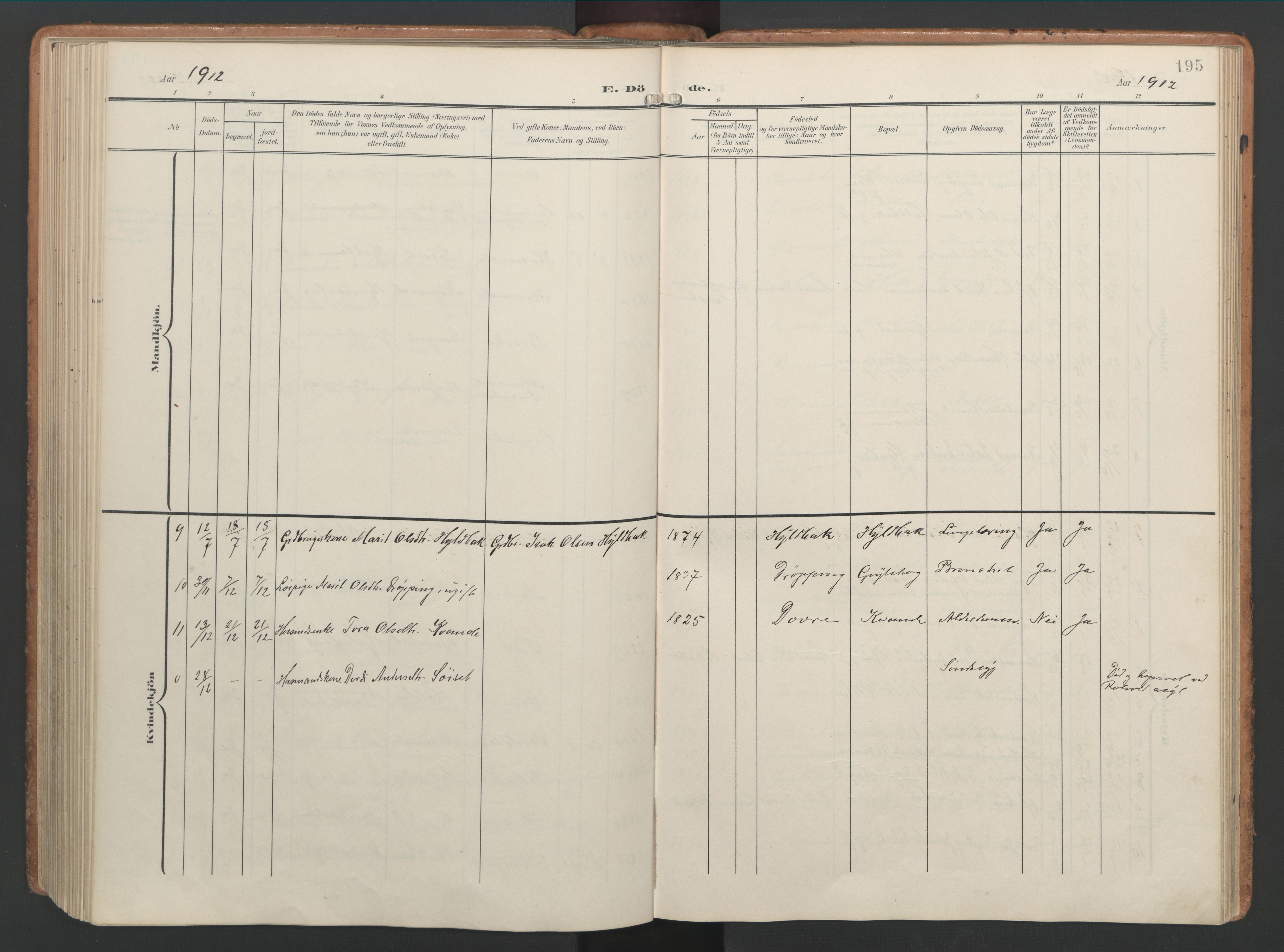 Ministerialprotokoller, klokkerbøker og fødselsregistre - Møre og Romsdal, AV/SAT-A-1454/592/L1030: Parish register (official) no. 592A08, 1901-1925, p. 195