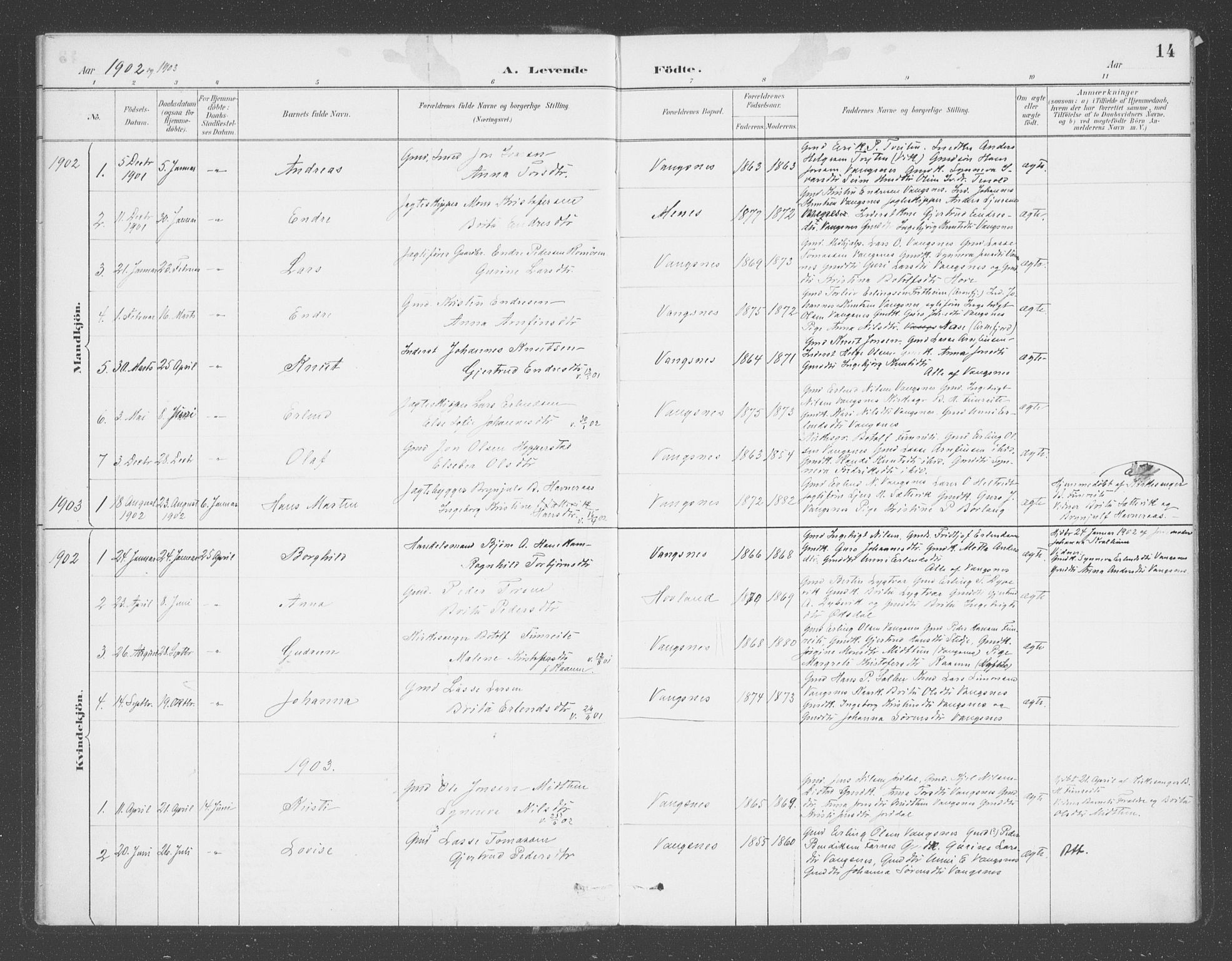 Balestrand sokneprestembete, AV/SAB-A-79601/H/Haa/Haae/L0001: Parish register (official) no. E  1, 1889-1909, p. 14