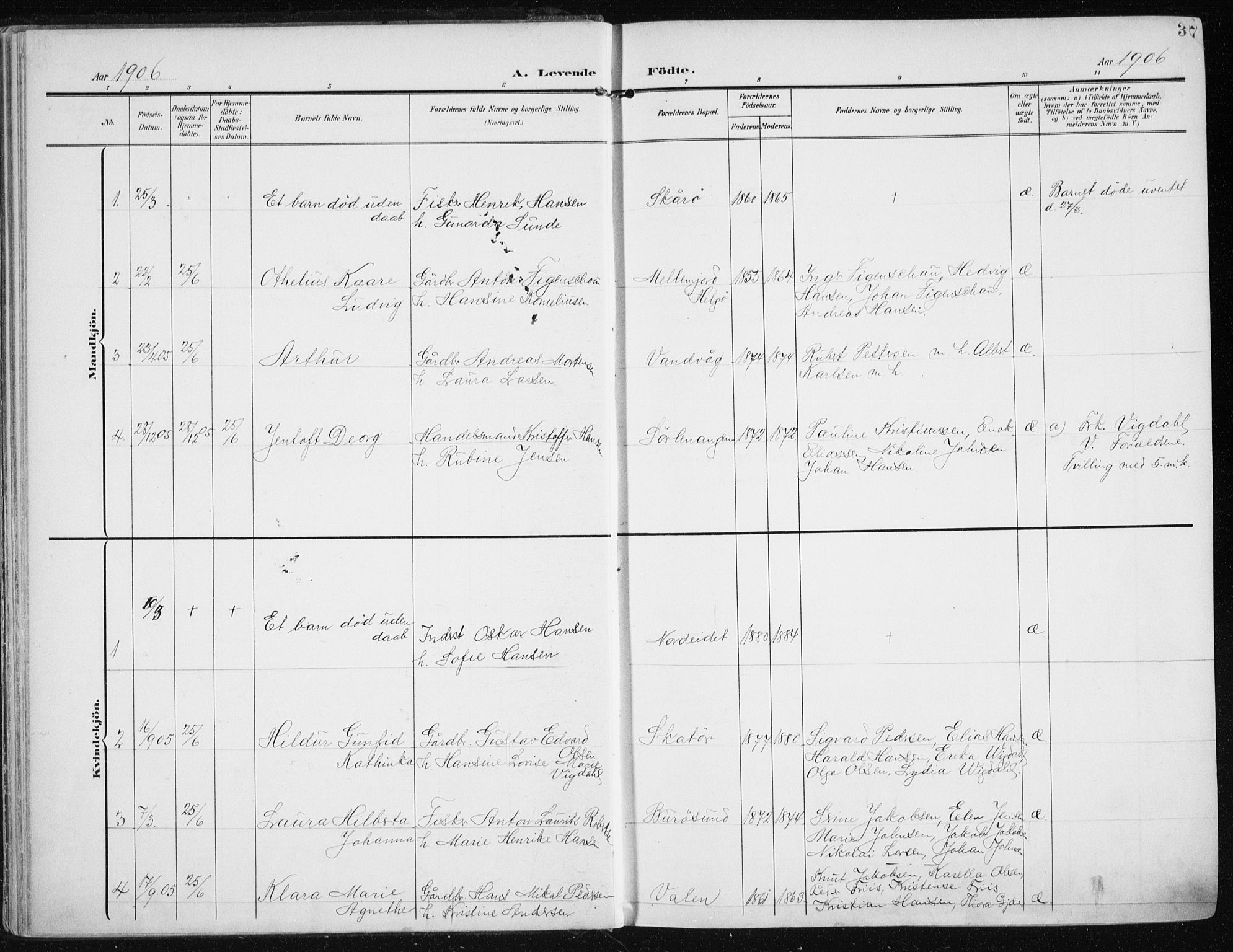 Karlsøy sokneprestembete, AV/SATØ-S-1299/H/Ha/Haa/L0014kirke: Parish register (official) no. 14, 1903-1917, p. 36