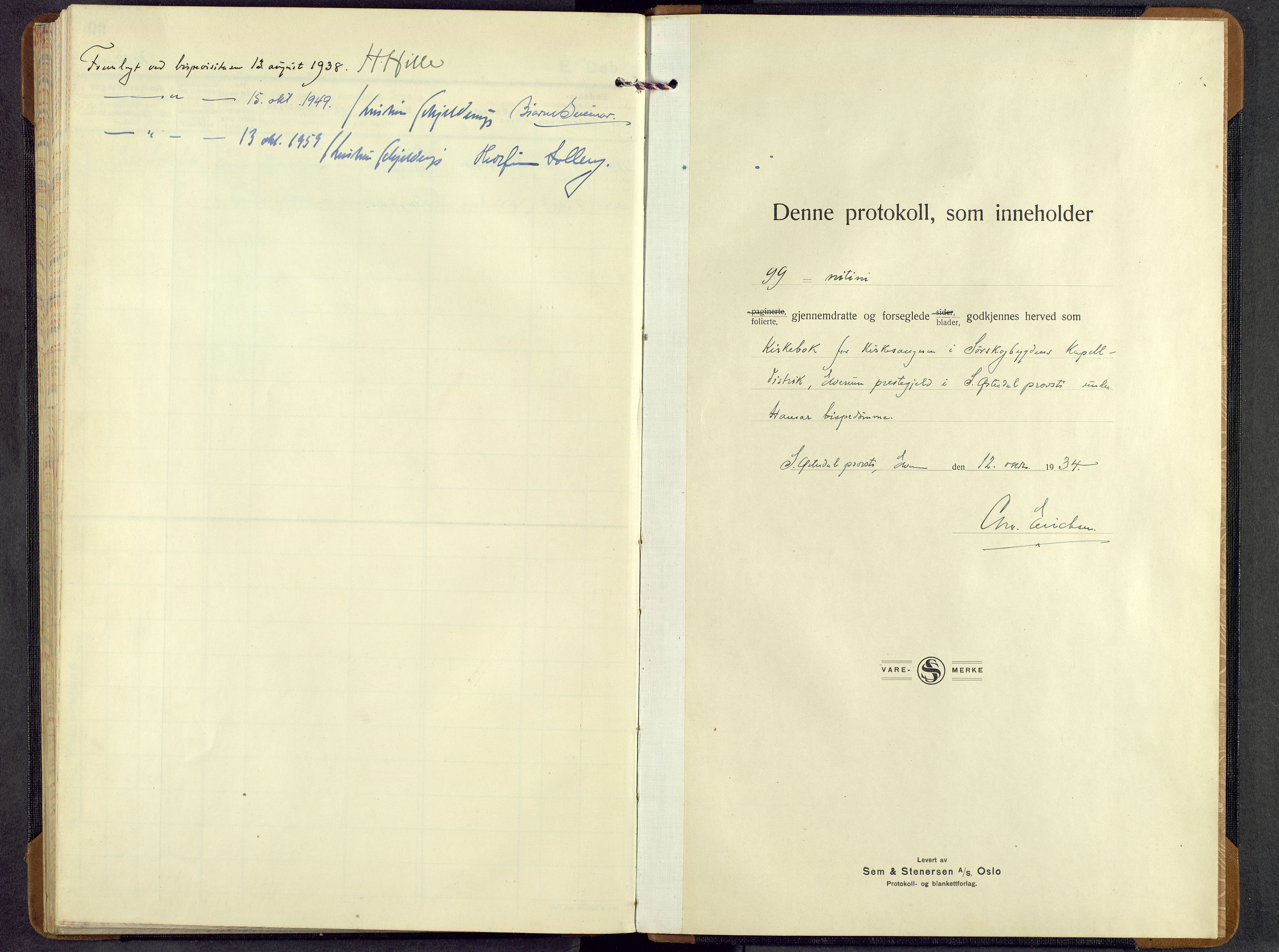 Elverum prestekontor, SAH/PREST-044/H/Ha/Hab/L0018: Parish register (copy) no. 18, 1934-1960