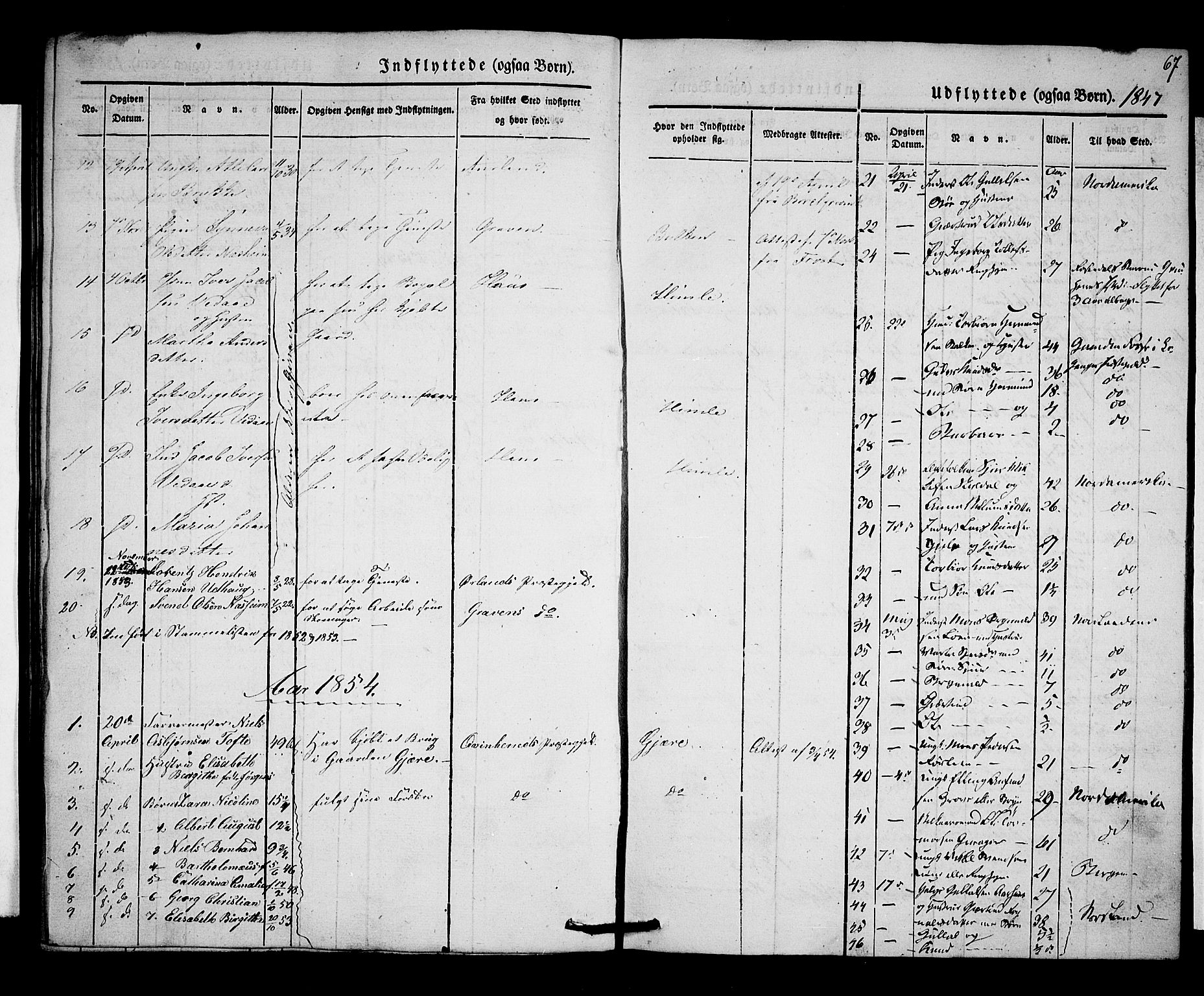 Voss sokneprestembete, SAB/A-79001/H/Haa: Parish register (official) no. A 15, 1845-1855, p. 67