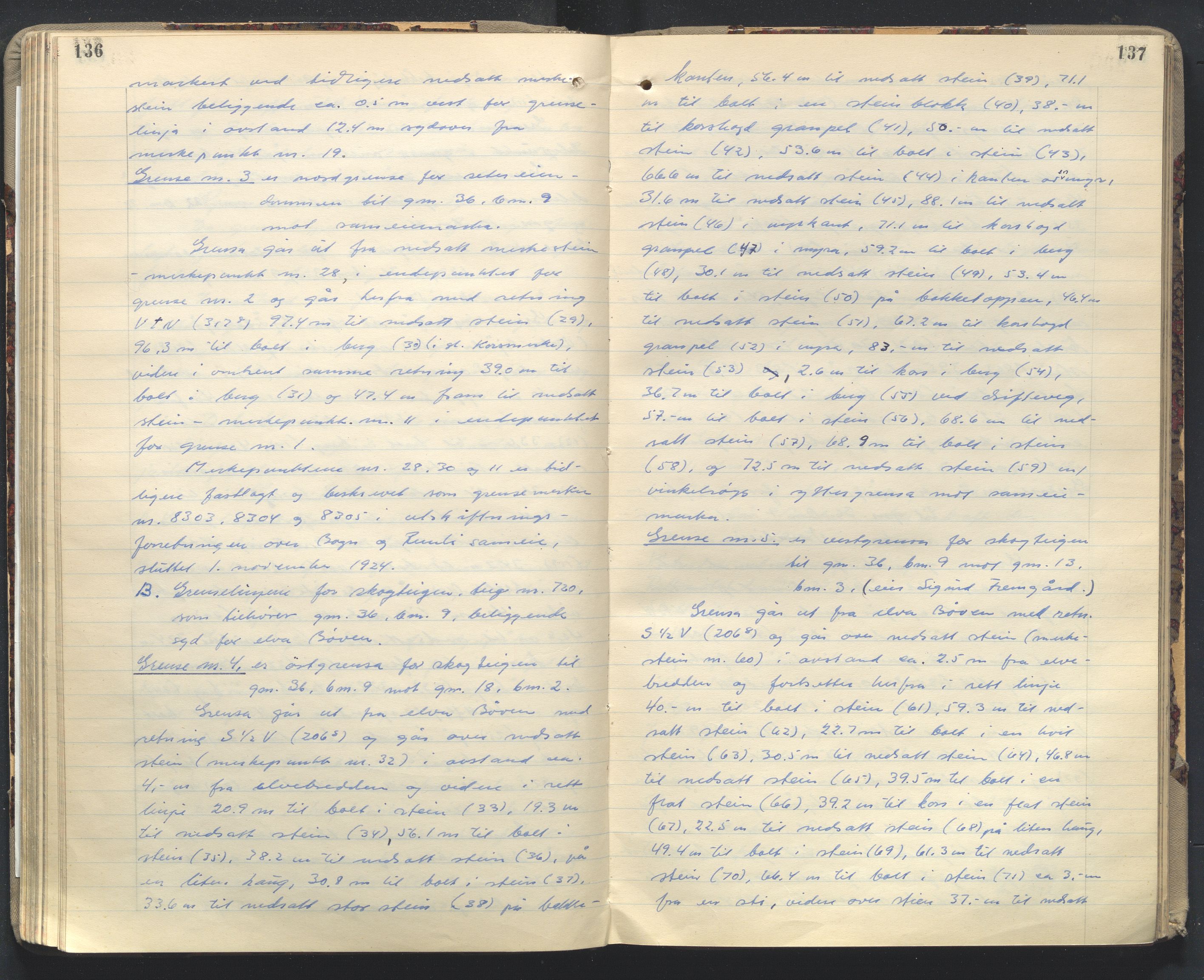 Utskiftningsformannen i Oppland fylke, AV/SAH-JORDSKIFTEO-001/G/Ga/L0007/0002: Rettsbøker / Rettsbok - protokoll nr. 14, 1924-1973, p. 136-137