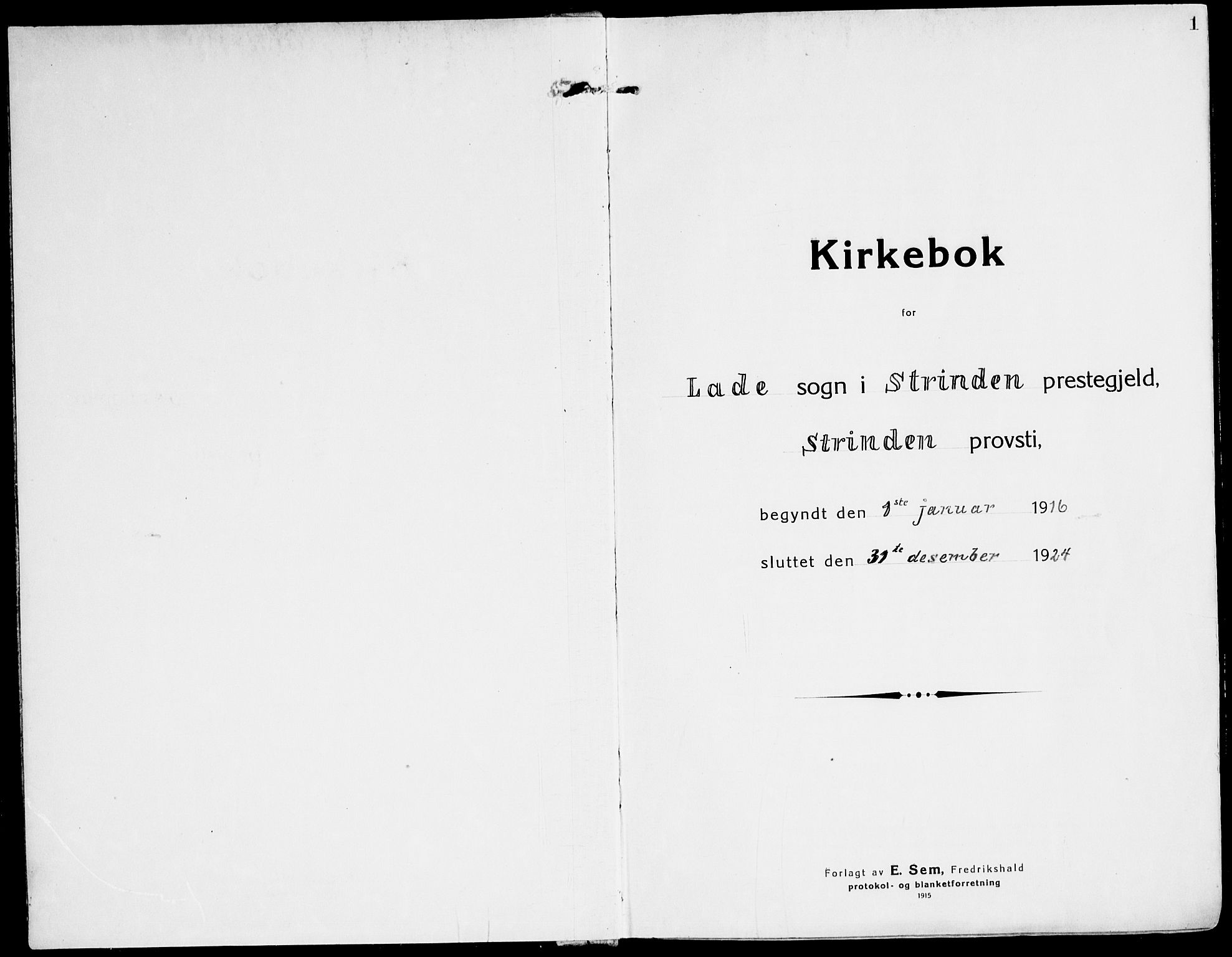 Ministerialprotokoller, klokkerbøker og fødselsregistre - Sør-Trøndelag, SAT/A-1456/607/L0321: Parish register (official) no. 607A05, 1916-1935, p. 0-1