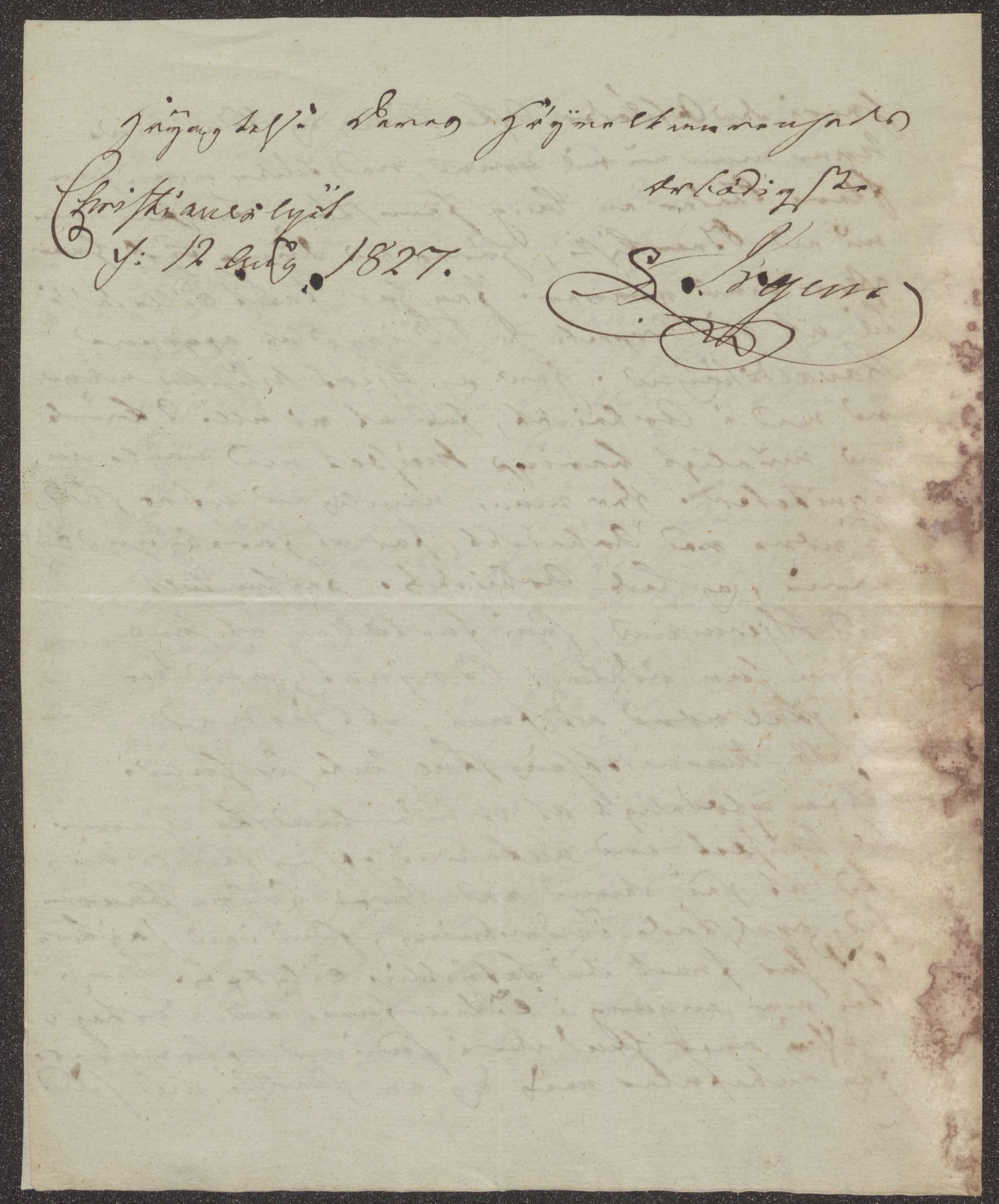 Bergens Museum, UMB/A007/D/Da/L0002/0001: Brevsamling 1827 / Brevsamling 1827, 1827