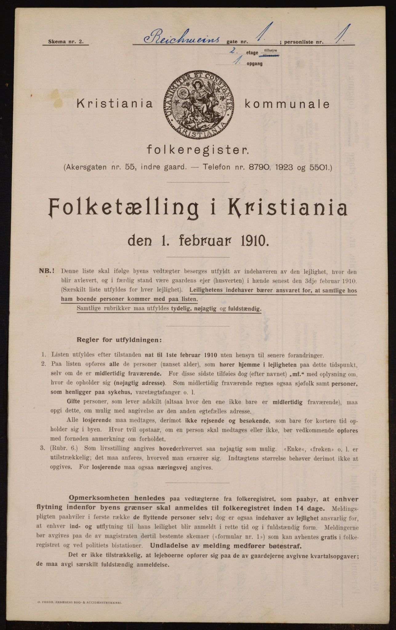 OBA, Municipal Census 1910 for Kristiania, 1910, p. 79011