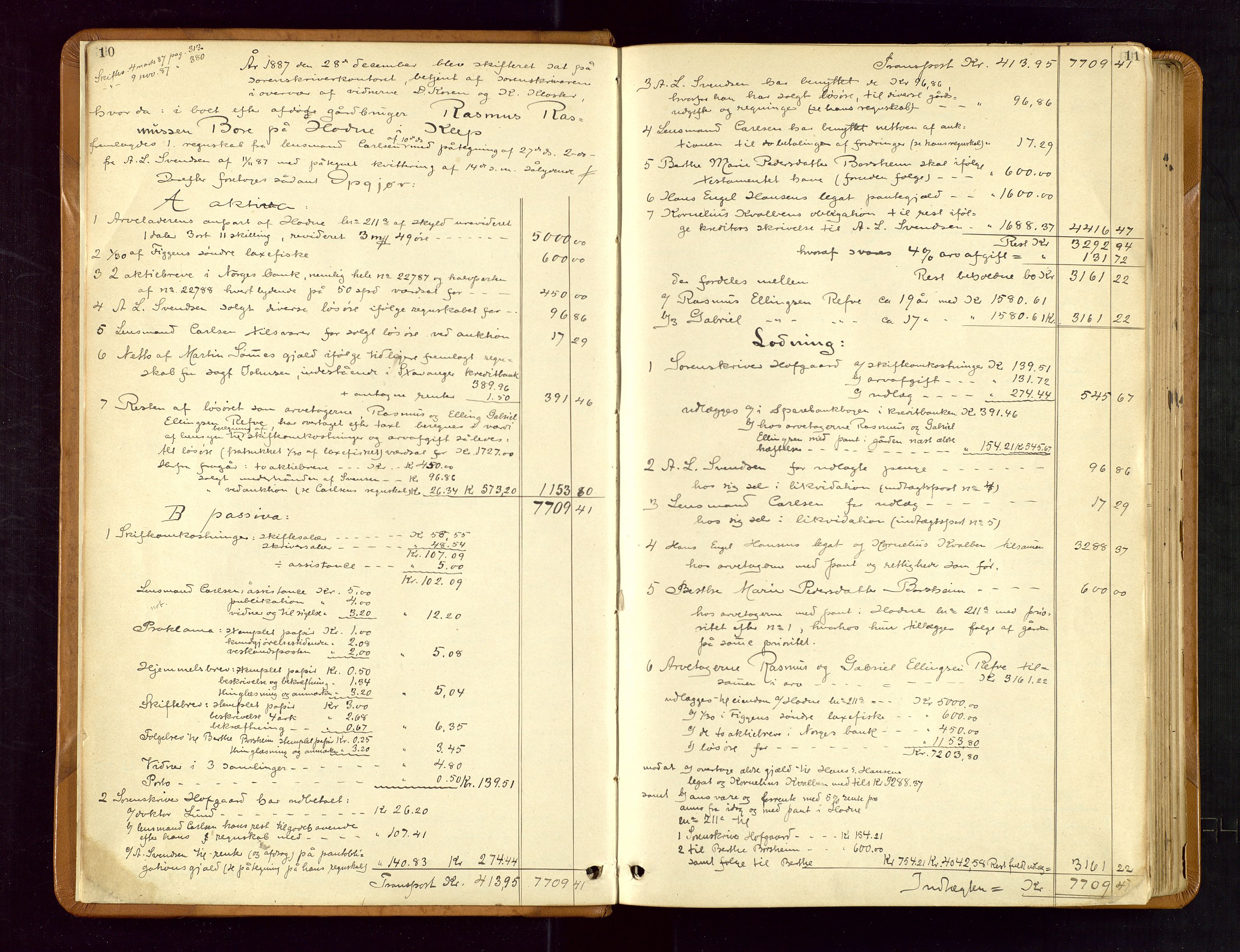 Jæren sorenskriveri, AV/SAST-A-100310/01/5/50/50BB/L0004: SKIFTEUTLODNINGSPROTOKOLL, 1887-1893, p. 10-11